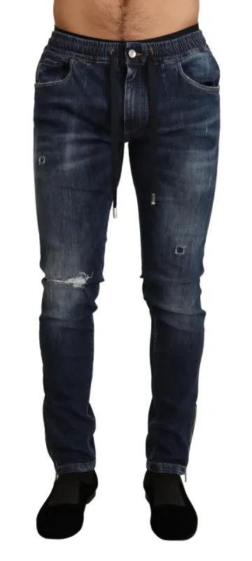 Elegant Dark Blue Skinny Jeans sold by Louxly