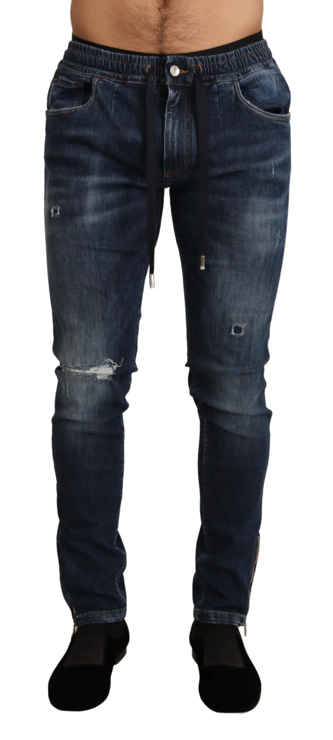 Elegant Dark Blue Skinny Jeans sold by Louxly