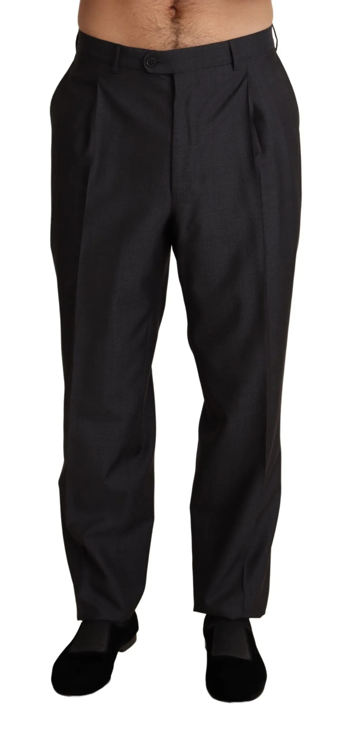Elegant Gray Skinny Dress Trousers sold by Louxly