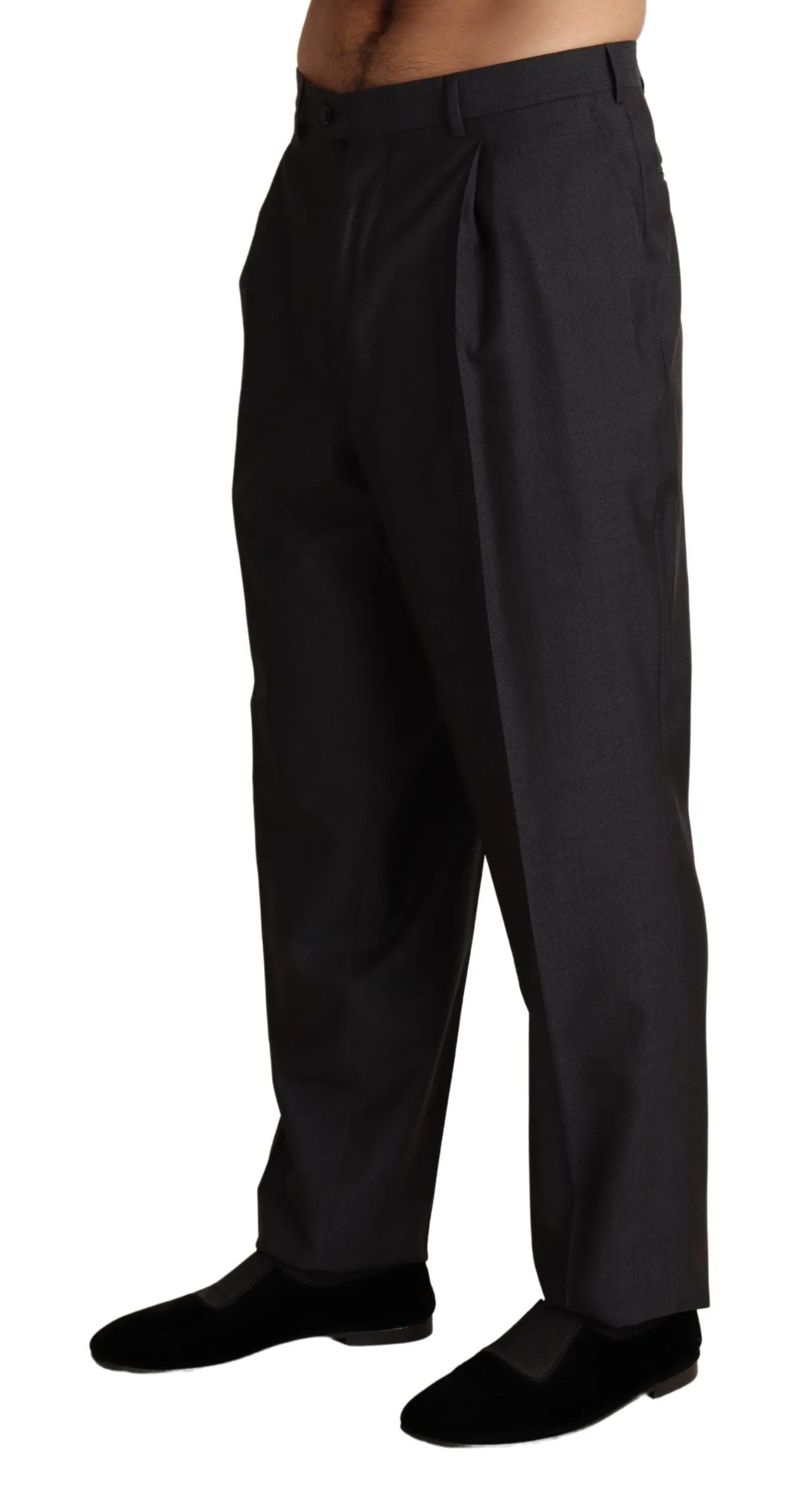 Elegant Gray Skinny Dress Trousers sold by Louxly product image thumbnail 2
