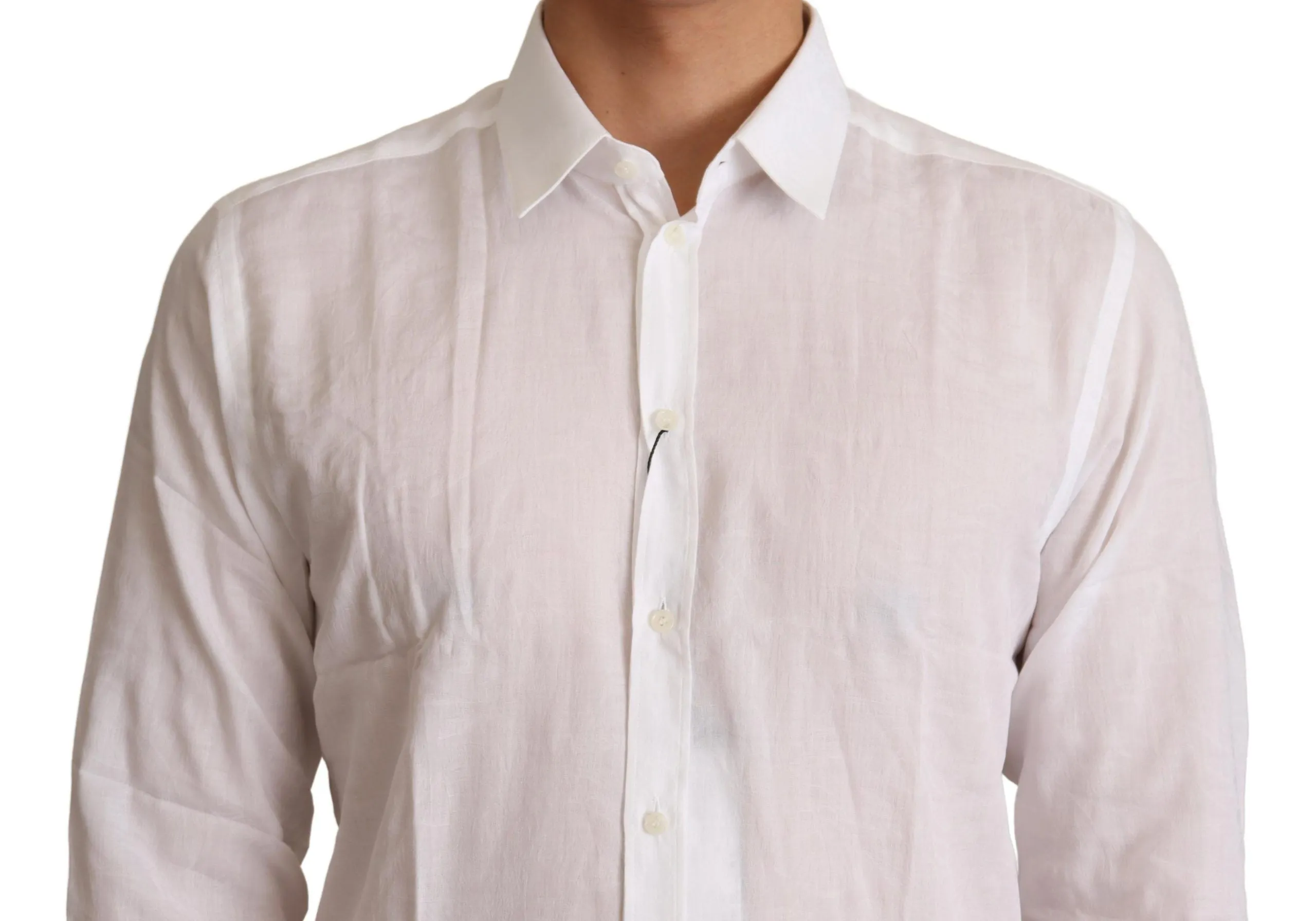 Elegant White Slim Fit Martini Dress Shirt sold by Louxly product image thumbnail 4