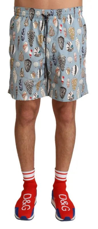 Elegant Seashell Print Swim Trunks sold by Louxly