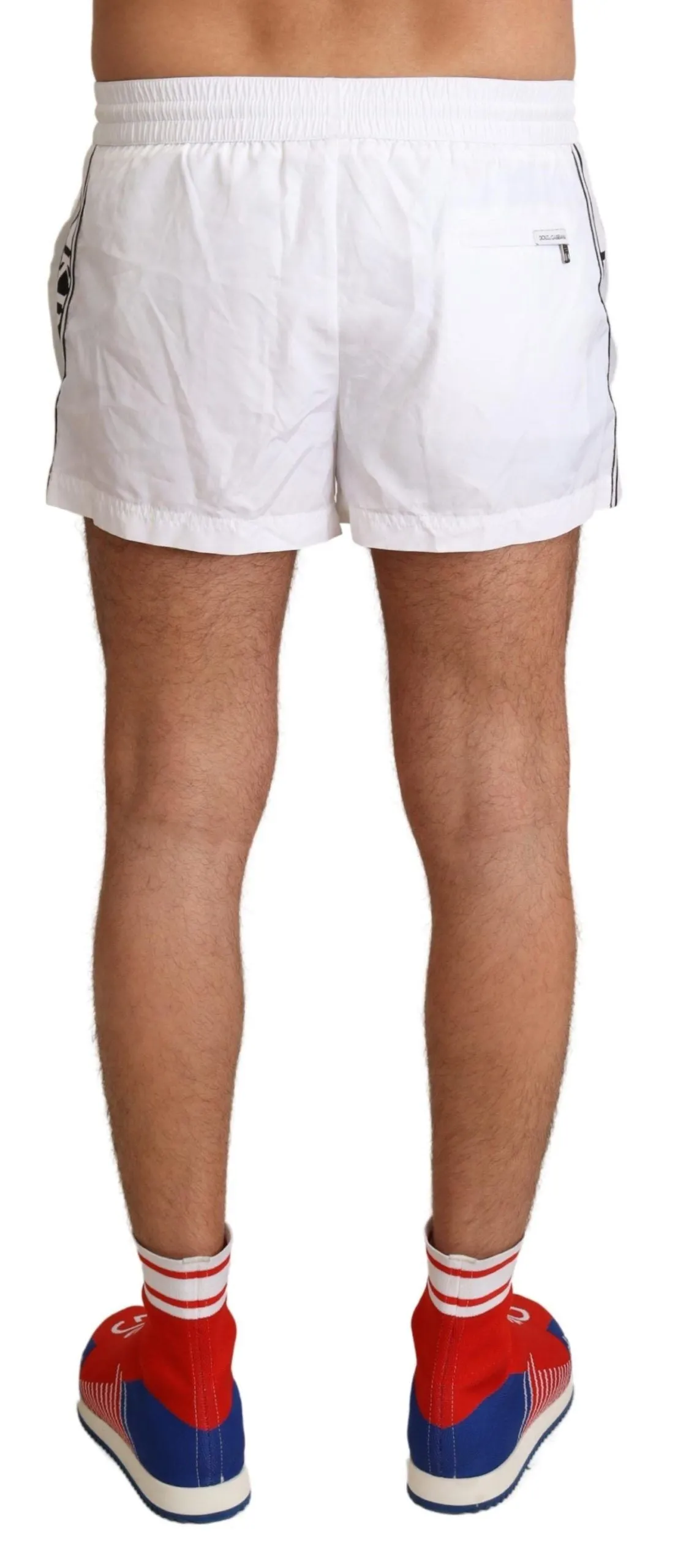 Elegant White KING Motive Swim Trunks sold by Louxly product image thumbnail 3