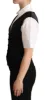 Elegant Silk Blend Black Waistcoat sold by Louxly