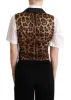 Elegant Leopard Print Waistcoat – Sleeveless Vest sold by Louxly