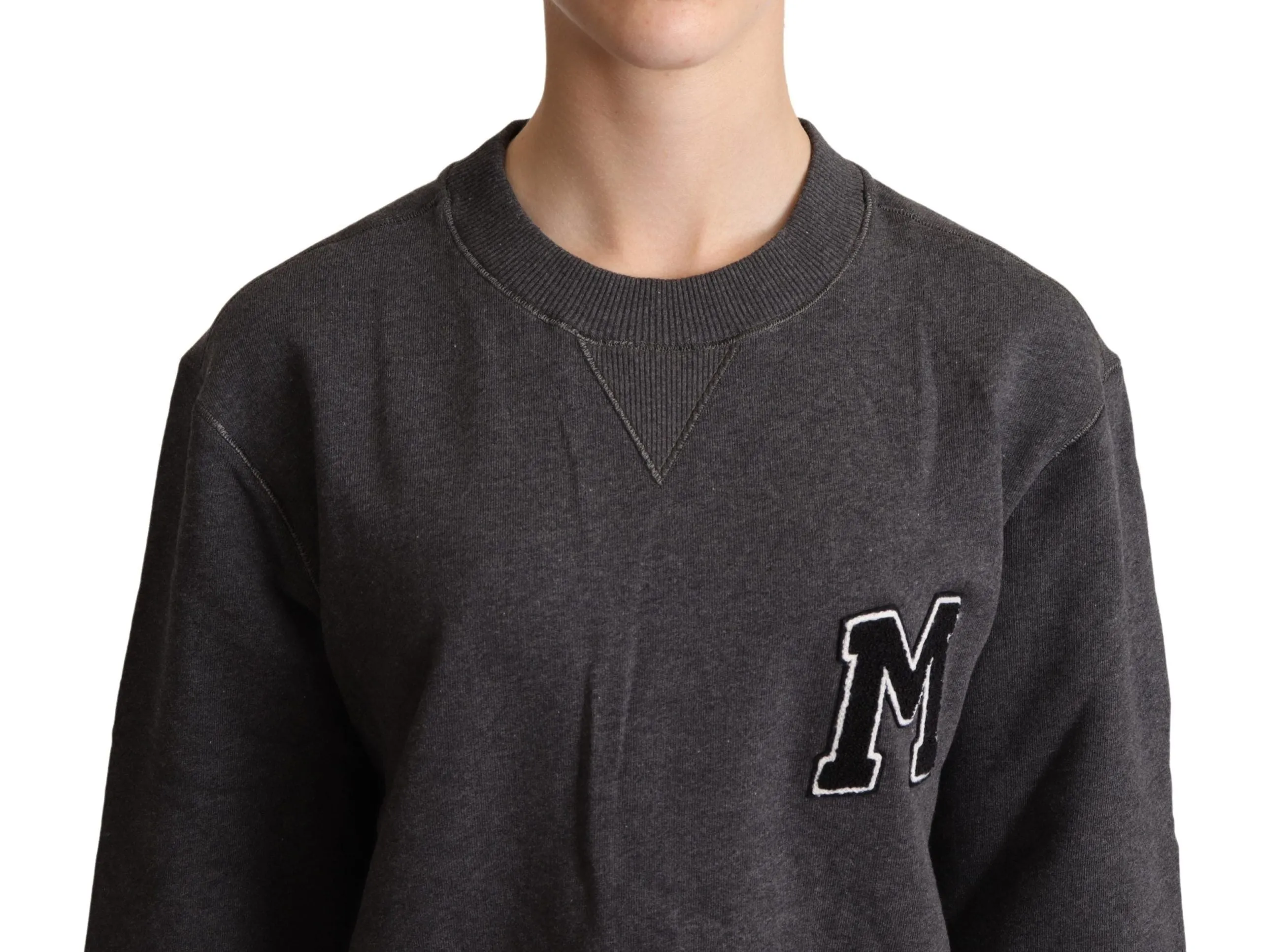 Chic Gray Embroidered Cotton Sweater sold by Louxly product image thumbnail 4