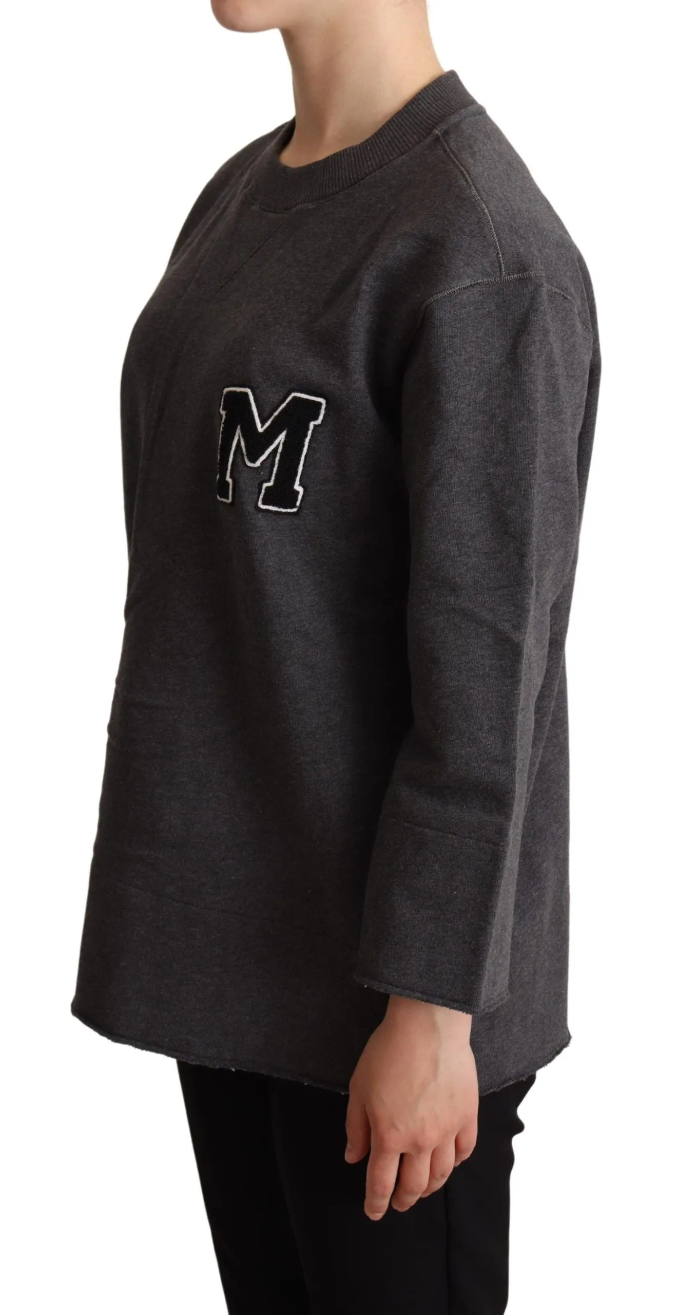 Chic Gray Embroidered Cotton Sweater sold by Louxly product image thumbnail 2