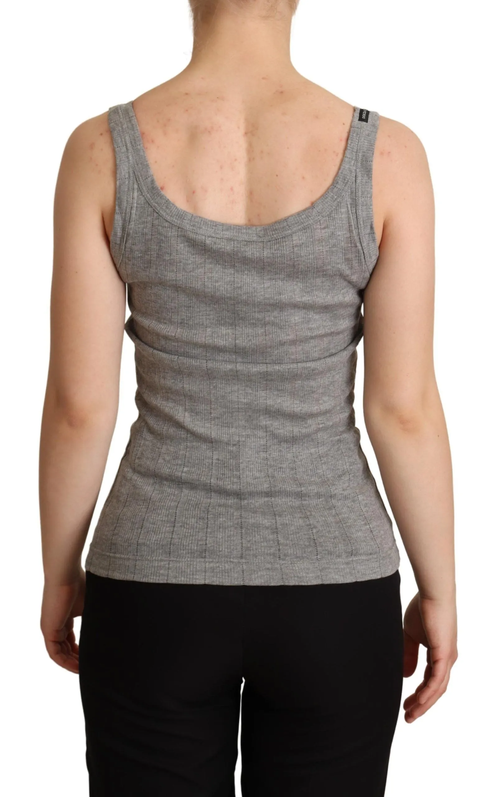 Elegant Sleeveless Gray Tank Top sold by Louxly product image thumbnail 3