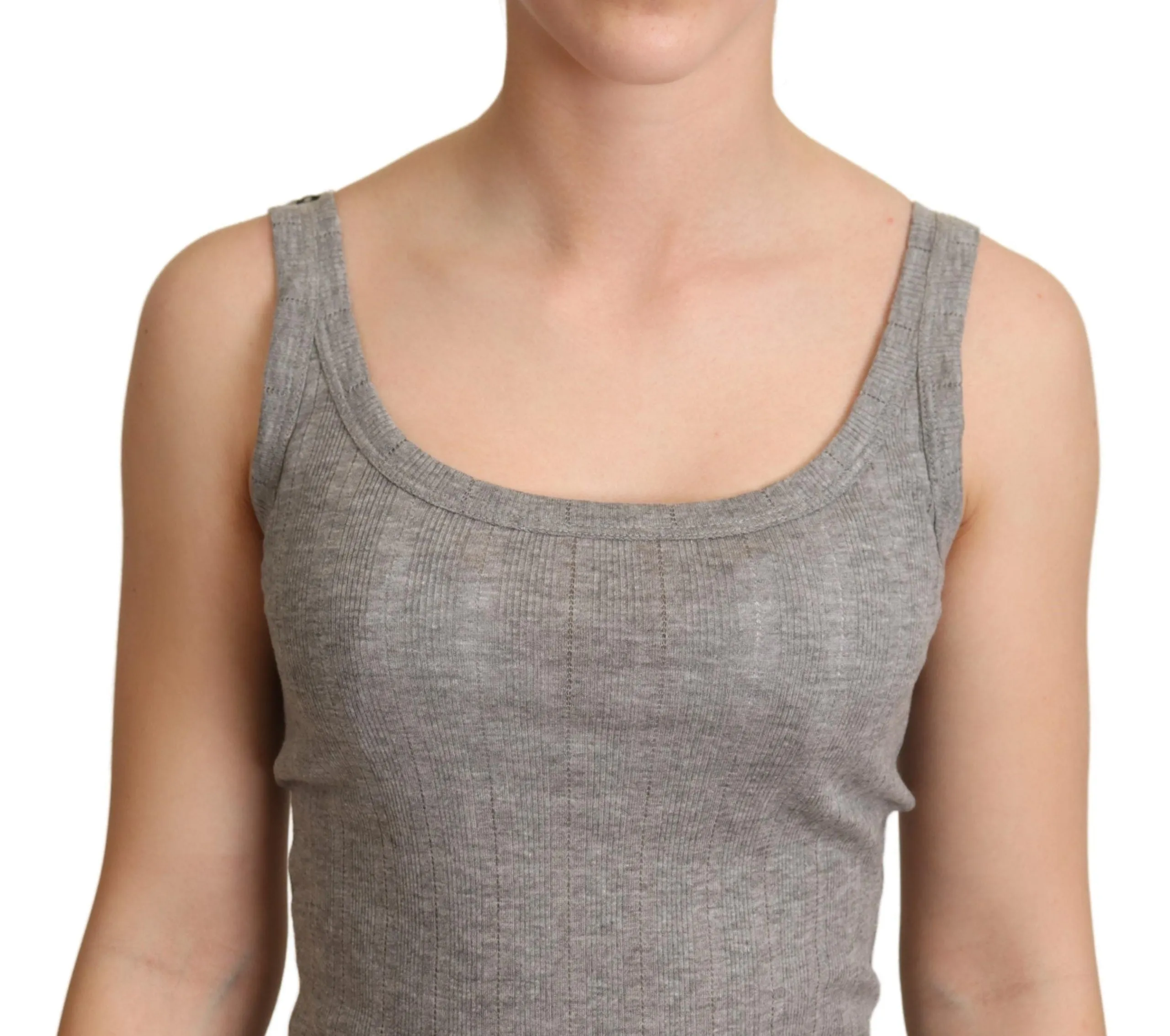 Elegant Sleeveless Gray Tank Top sold by Louxly product image thumbnail 4