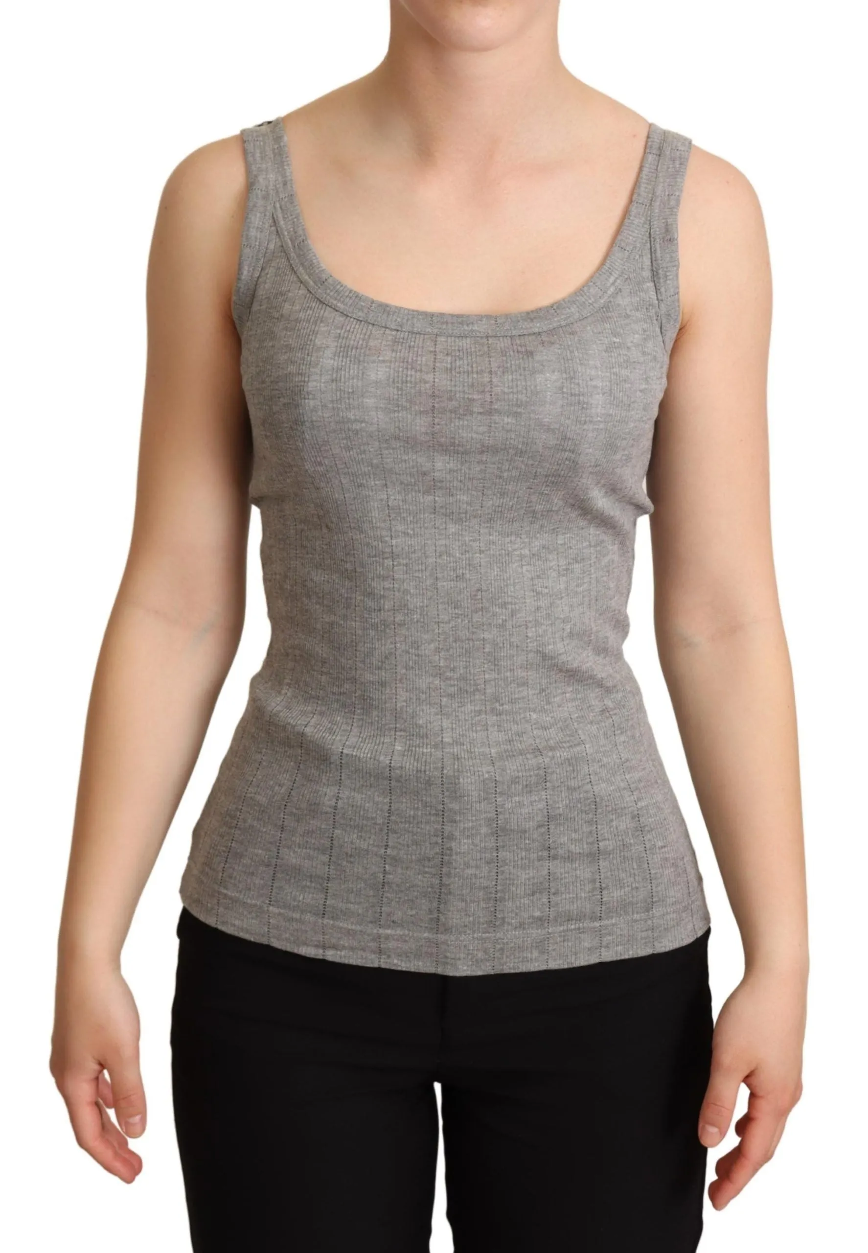 Elegant Sleeveless Gray Tank Top sold by Louxly