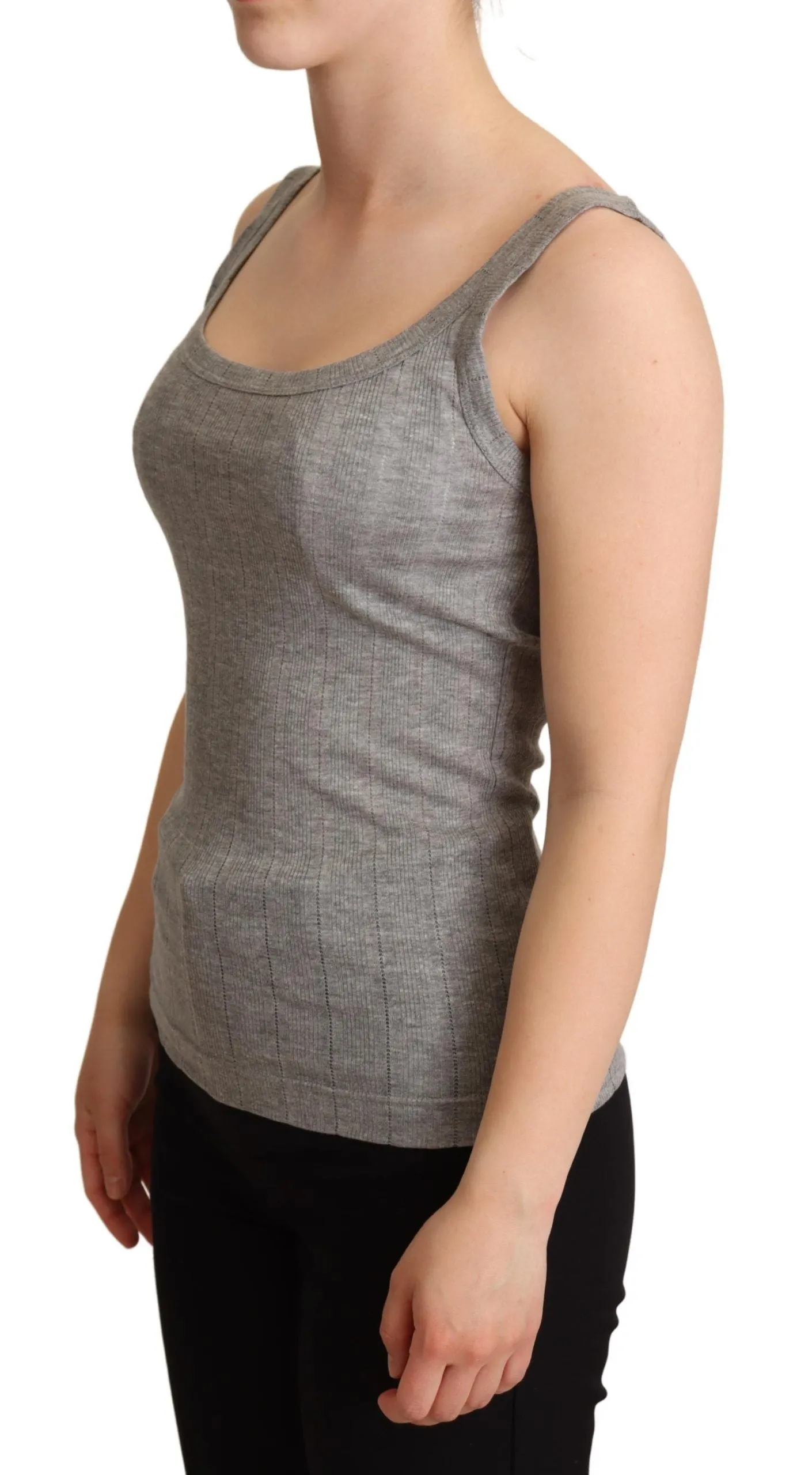 Elegant Sleeveless Gray Tank Top sold by Louxly product image thumbnail 2