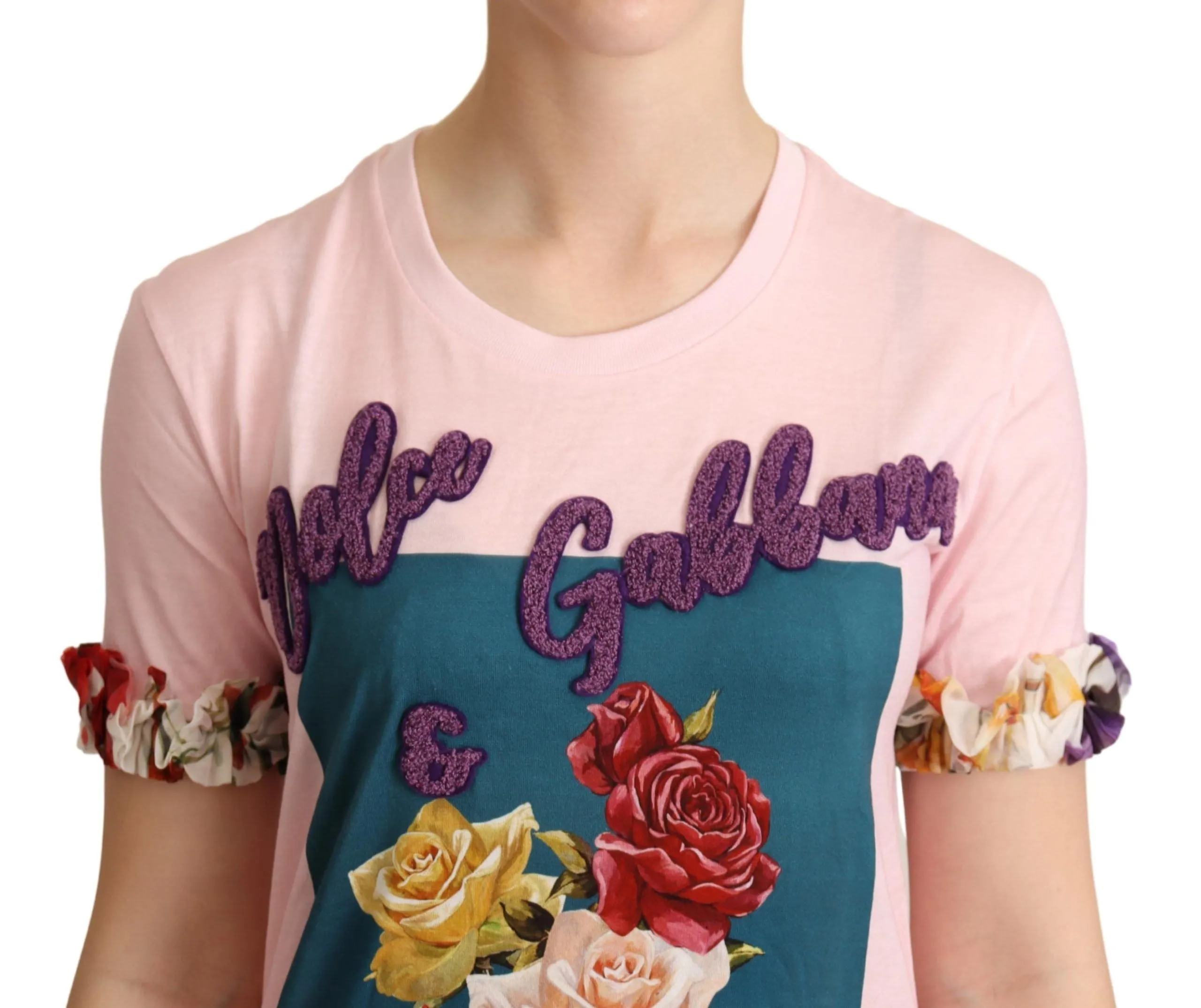 Elegant Floral Rose Applique T-Shirt sold by Louxly product image thumbnail 4