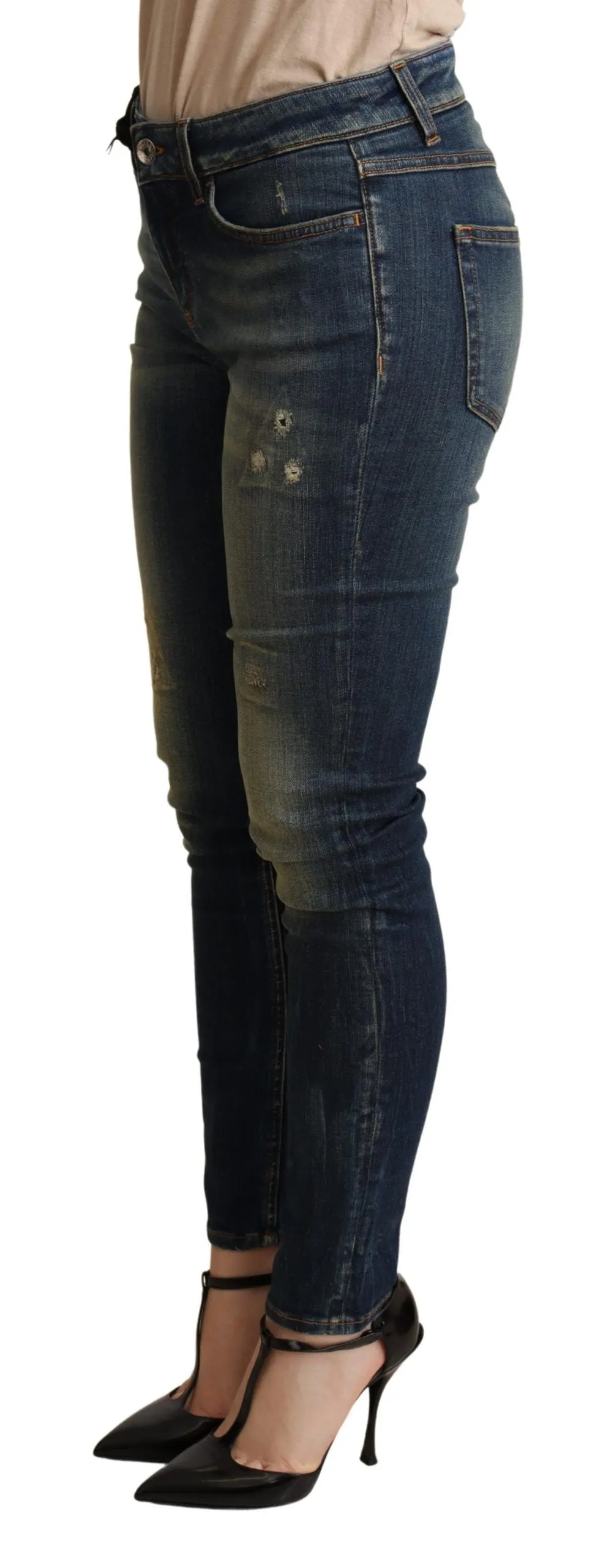 Elegant Slim-Fit Dark Blue Skinny Jeans sold by Louxly product image thumbnail 2