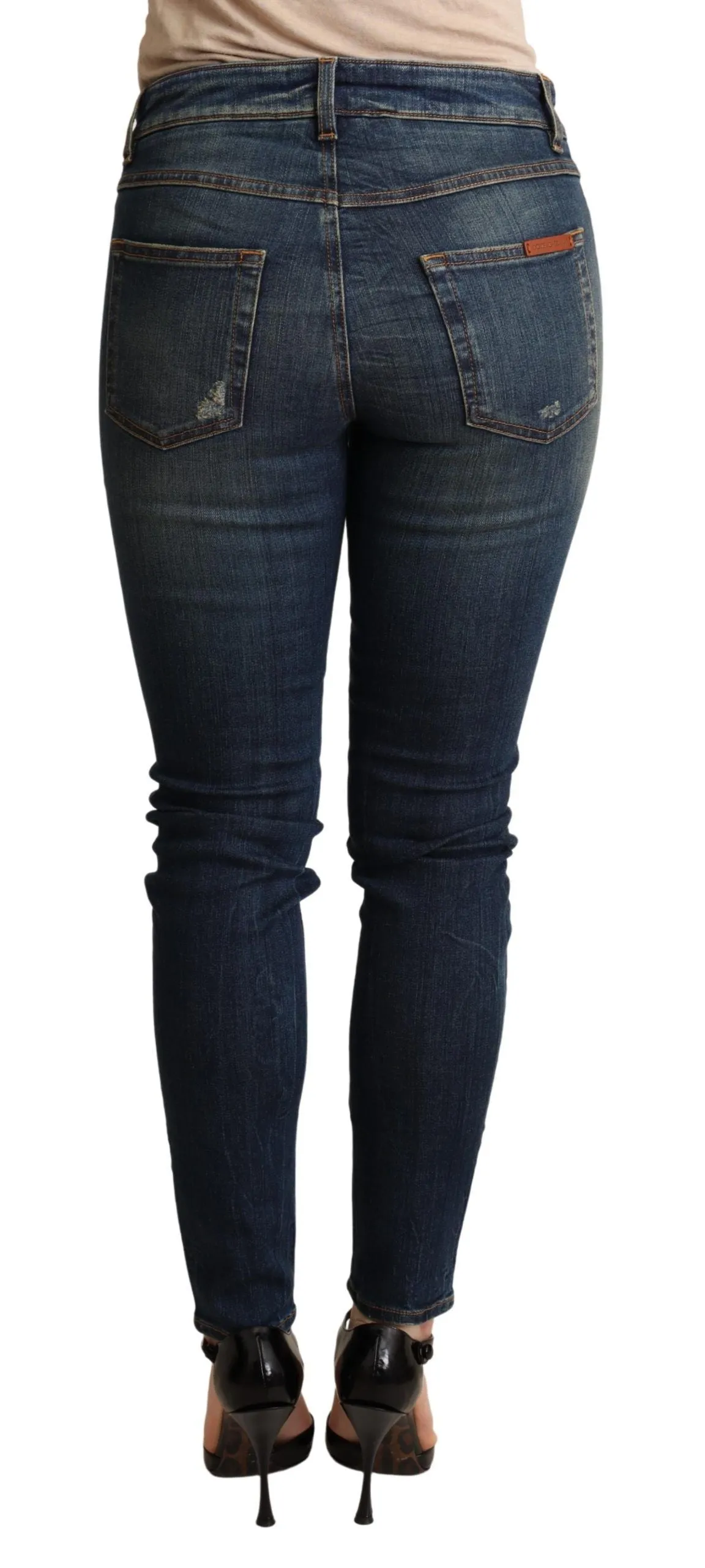 Elegant Slim-Fit Dark Blue Skinny Jeans sold by Louxly product image thumbnail 3