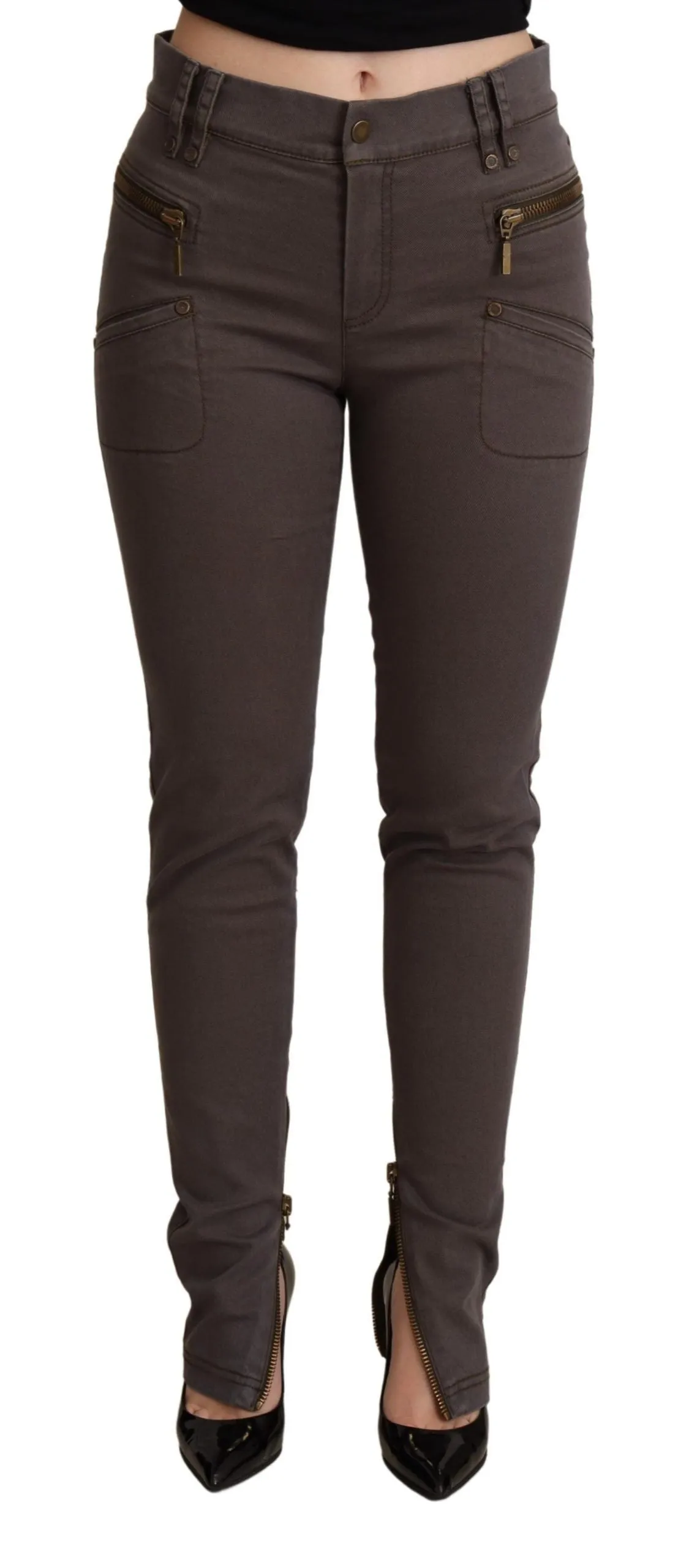 Chic Brown Slim-Fit Skinny Jeans sold by Louxly
