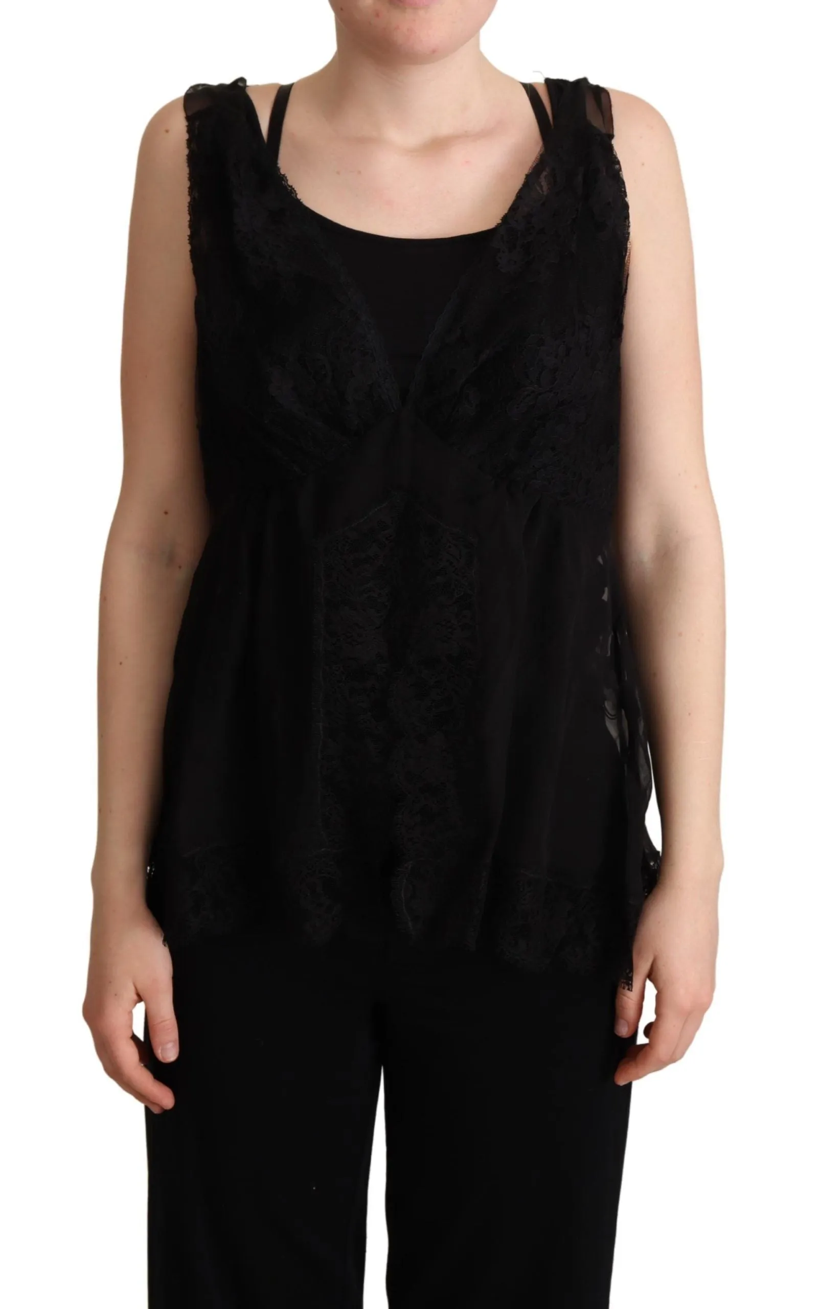 Lustrous Silk-Blend Lace Trim Camisole sold by Louxly product image thumbnail 2