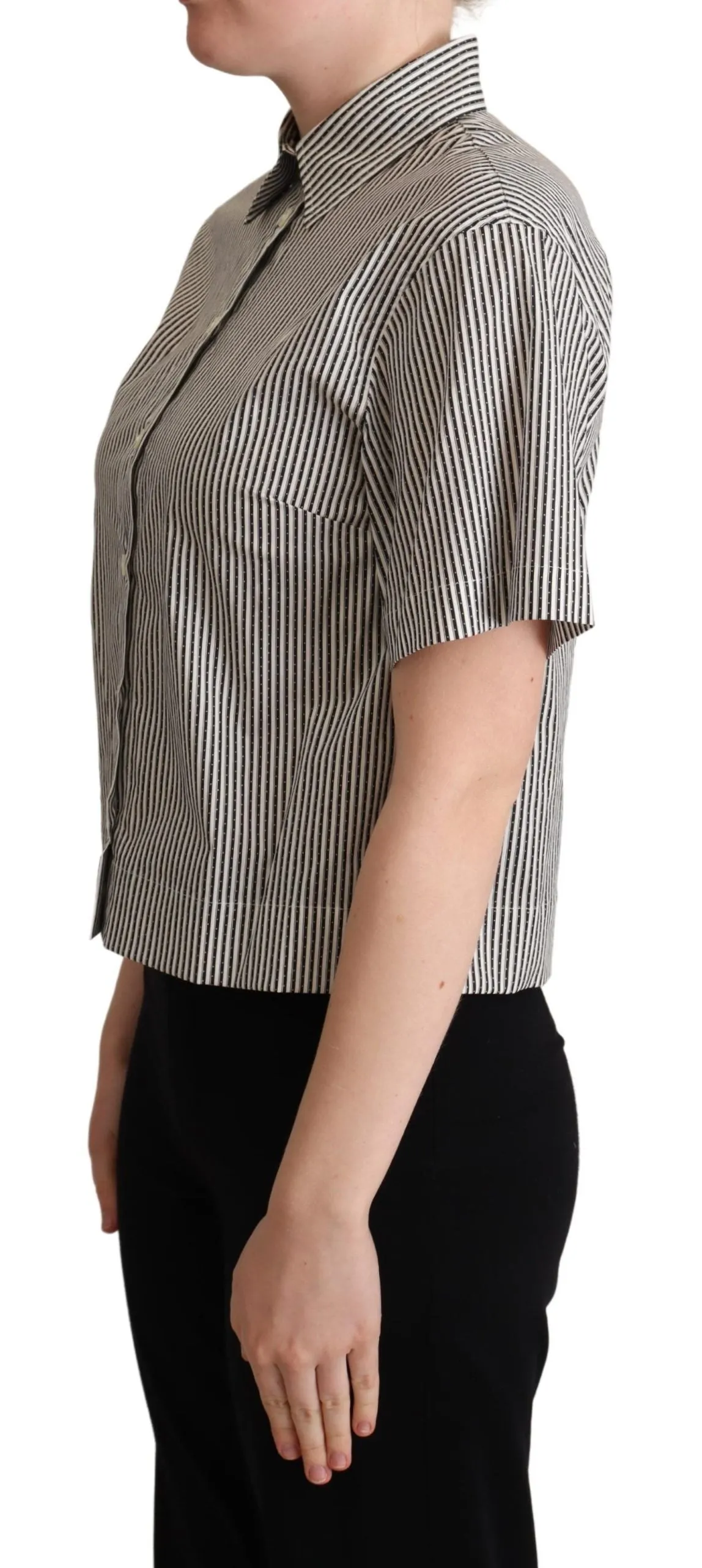 Elegant Striped Cotton Polo for Women sold by Louxly product image thumbnail 2