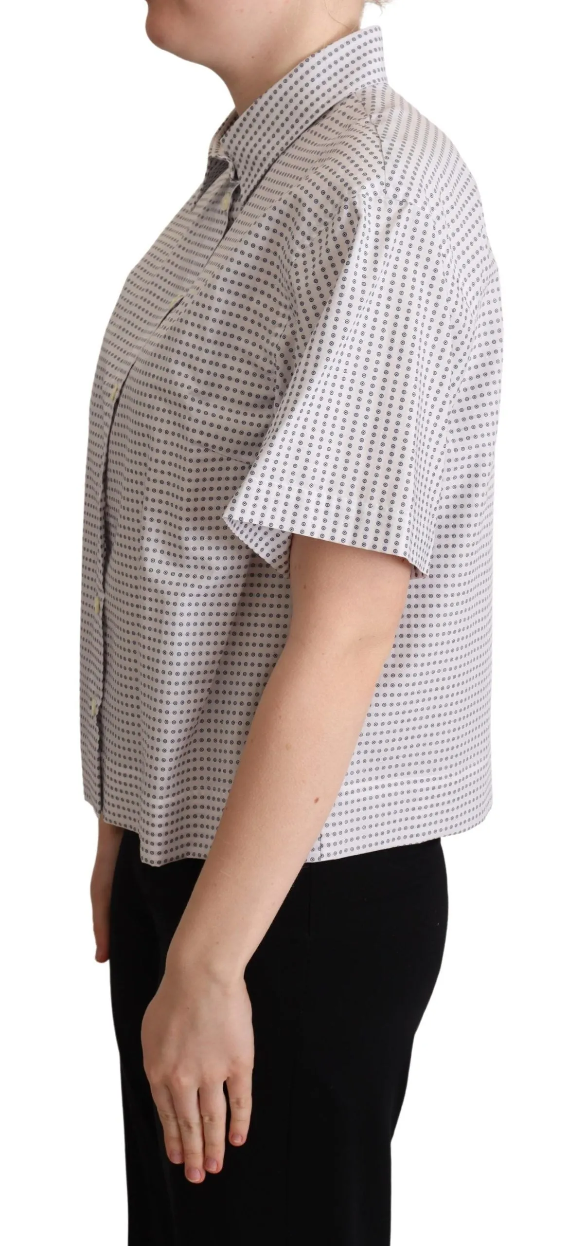 Elegant Polka Dots Collared Polo Top sold by Louxly product image thumbnail 2