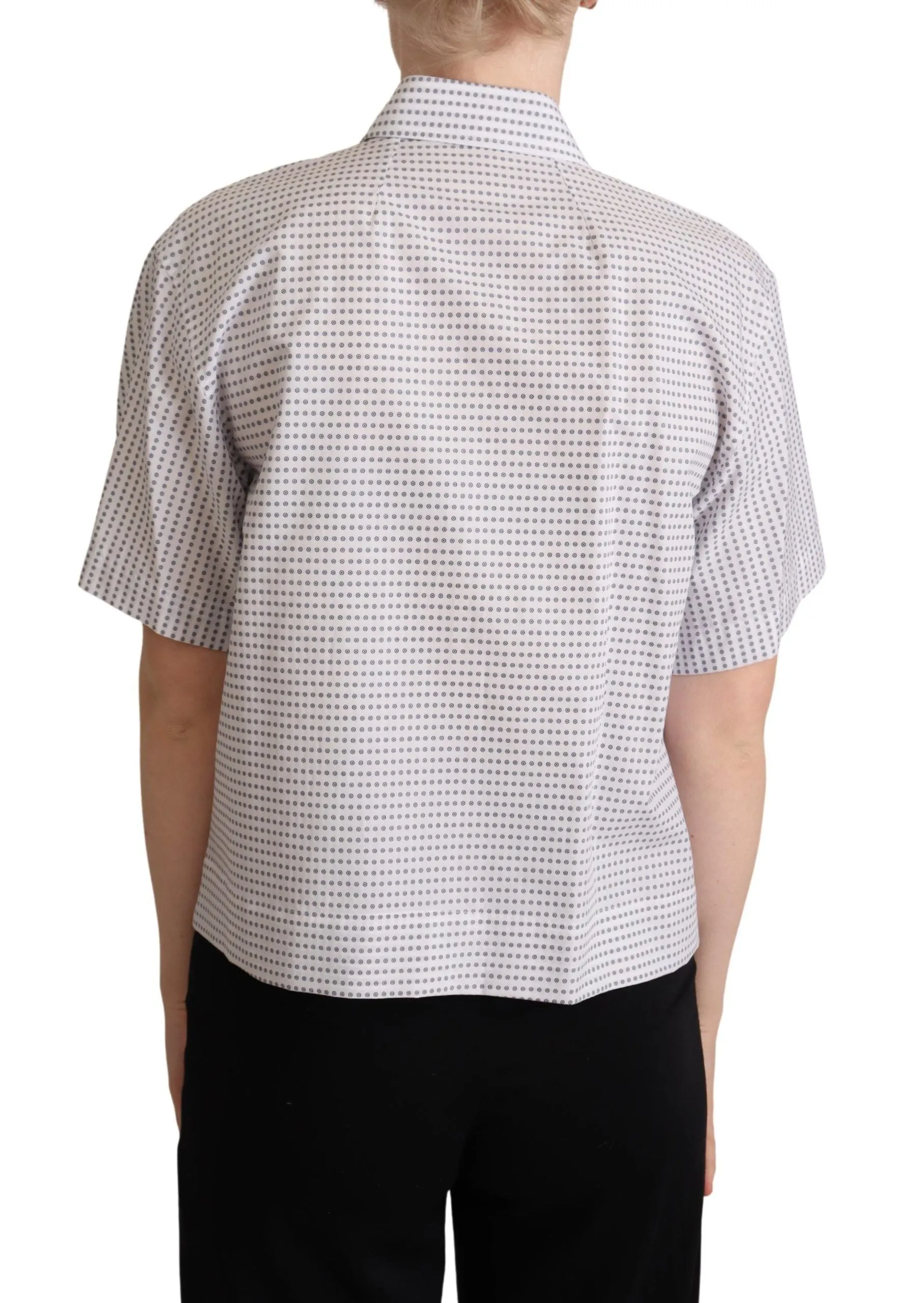Elegant Polka Dots Collared Polo Top sold by Louxly product image thumbnail 3