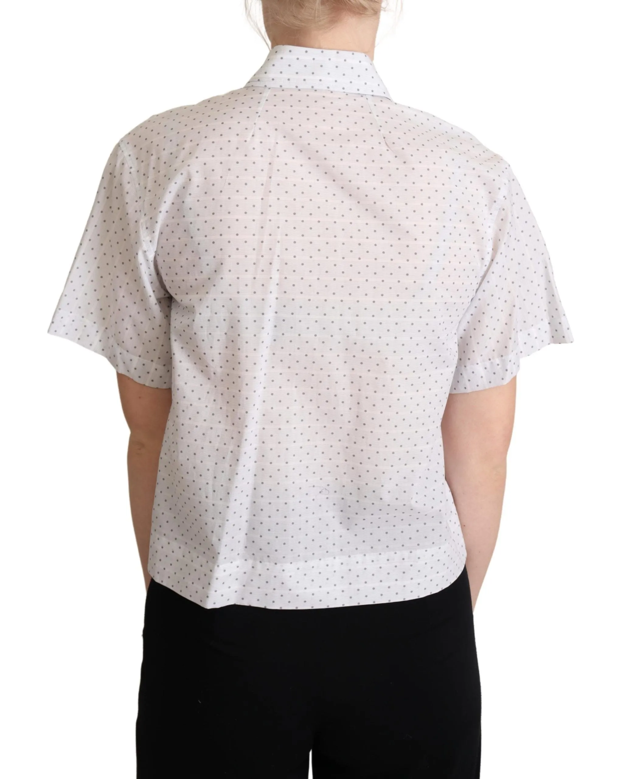 Elegant Polka Dot Cotton Polo Top sold by Louxly product image thumbnail 3