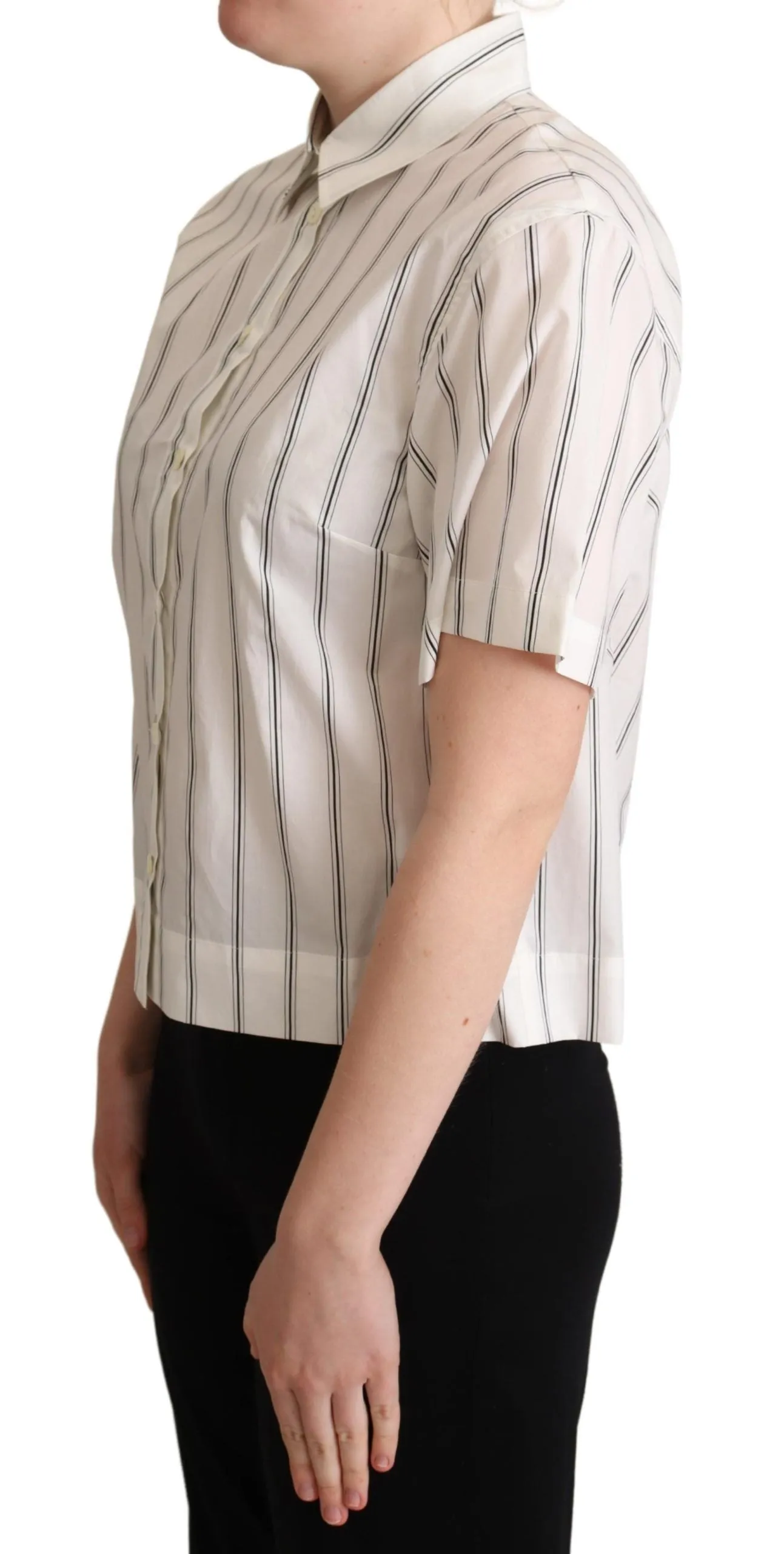 Elegant Striped Cotton Polo Top sold by Louxly product image thumbnail 2