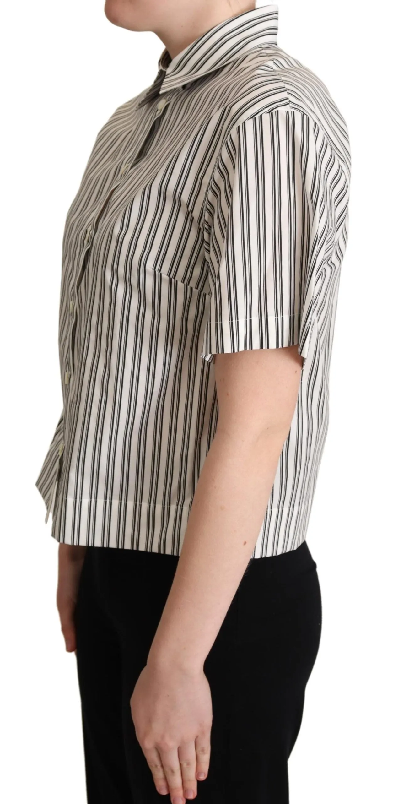 Elegant Striped Cotton Polo Top sold by Louxly product image thumbnail 2