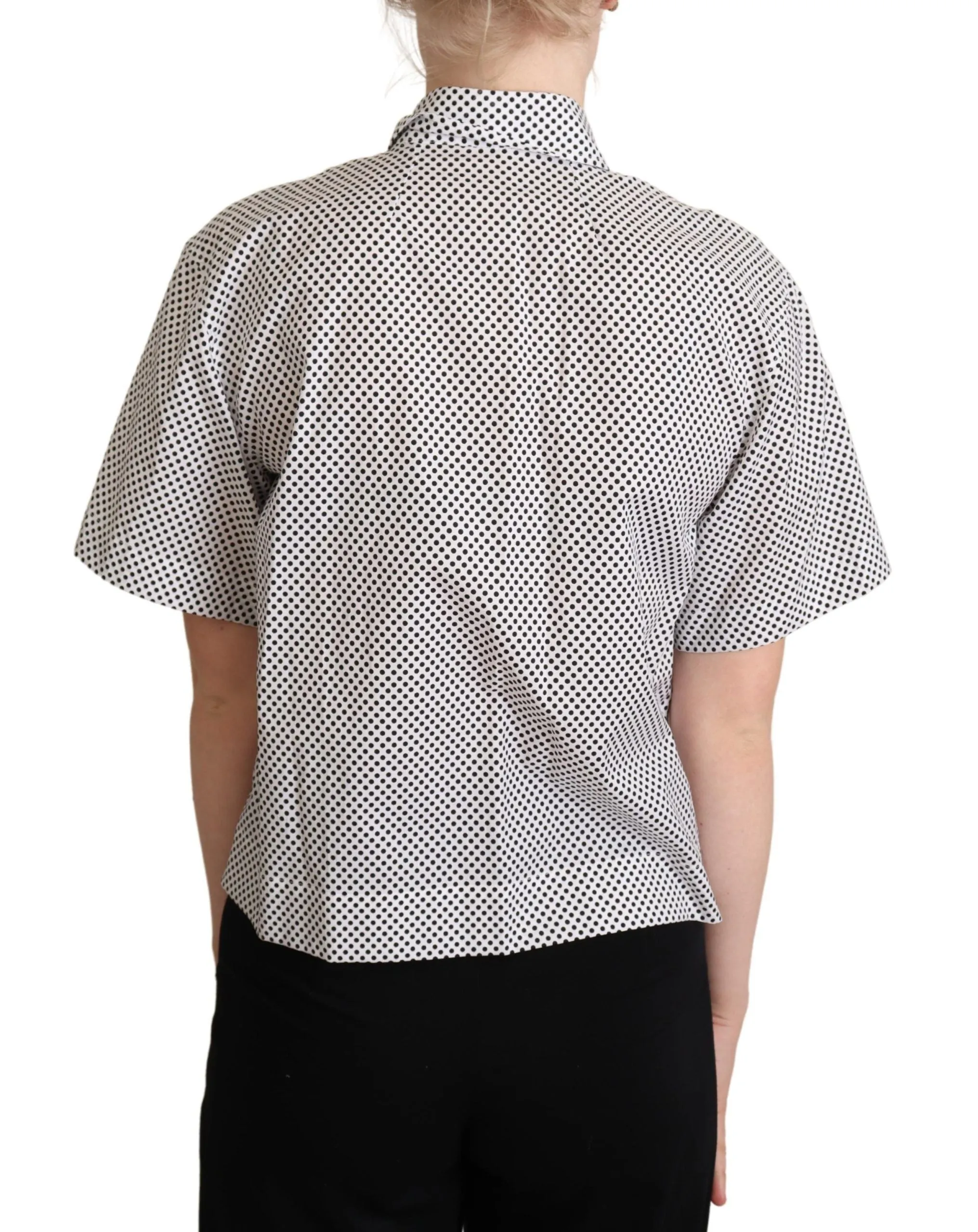 Elegant Polka Dot Cotton Polo Top sold by Louxly product image thumbnail 3