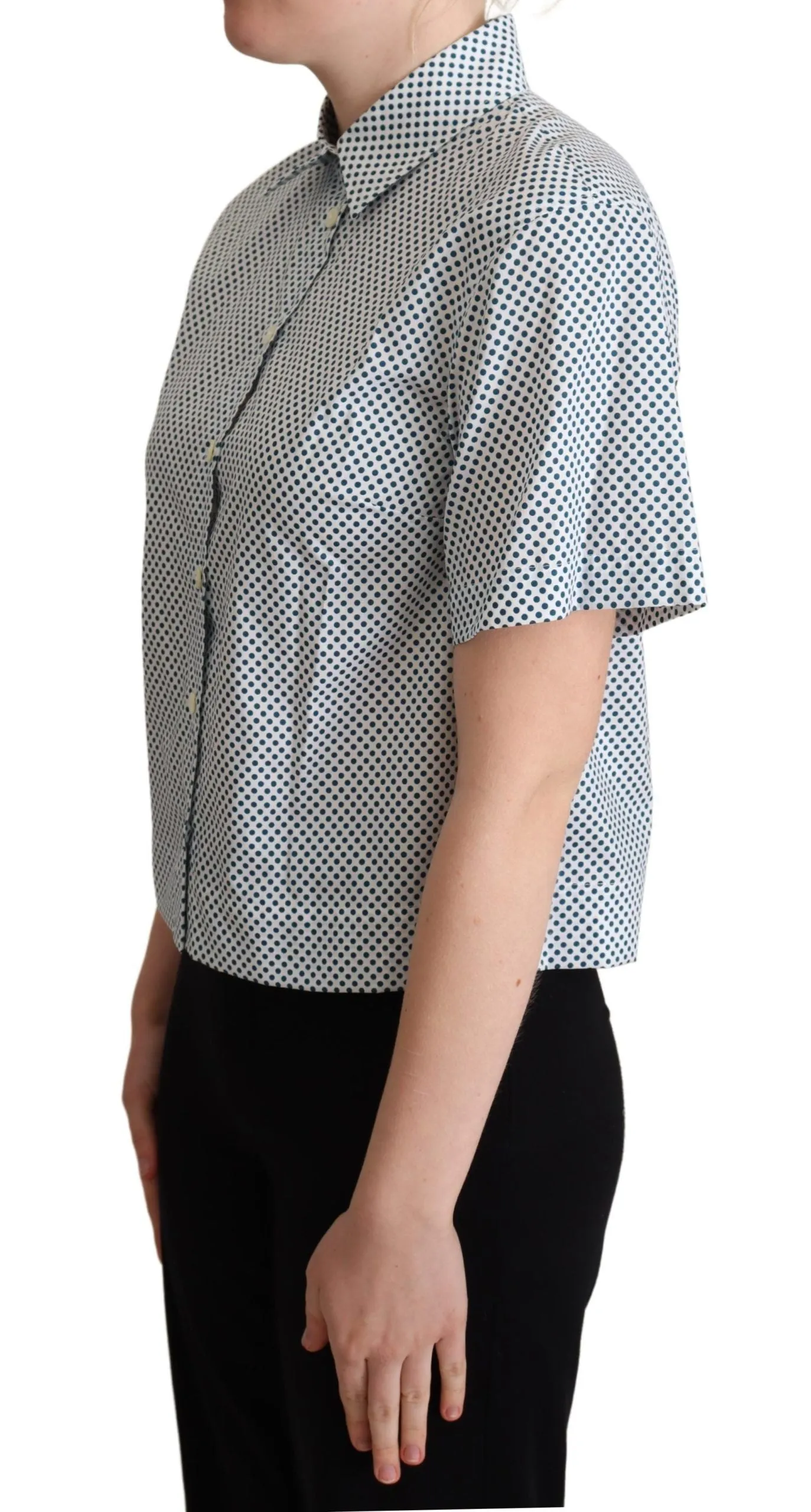 Elegant Polka Dot Cotton Polo Shirt sold by Louxly product image thumbnail 2