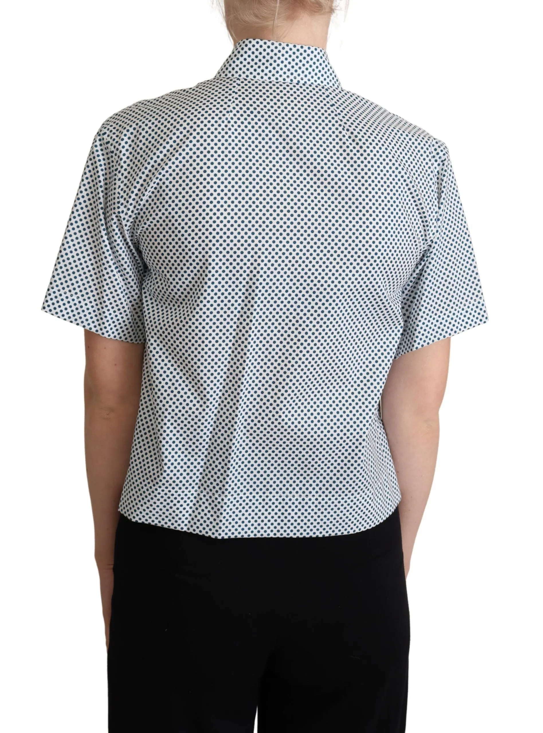 Elegant Polka Dot Cotton Polo Shirt sold by Louxly product image thumbnail 3