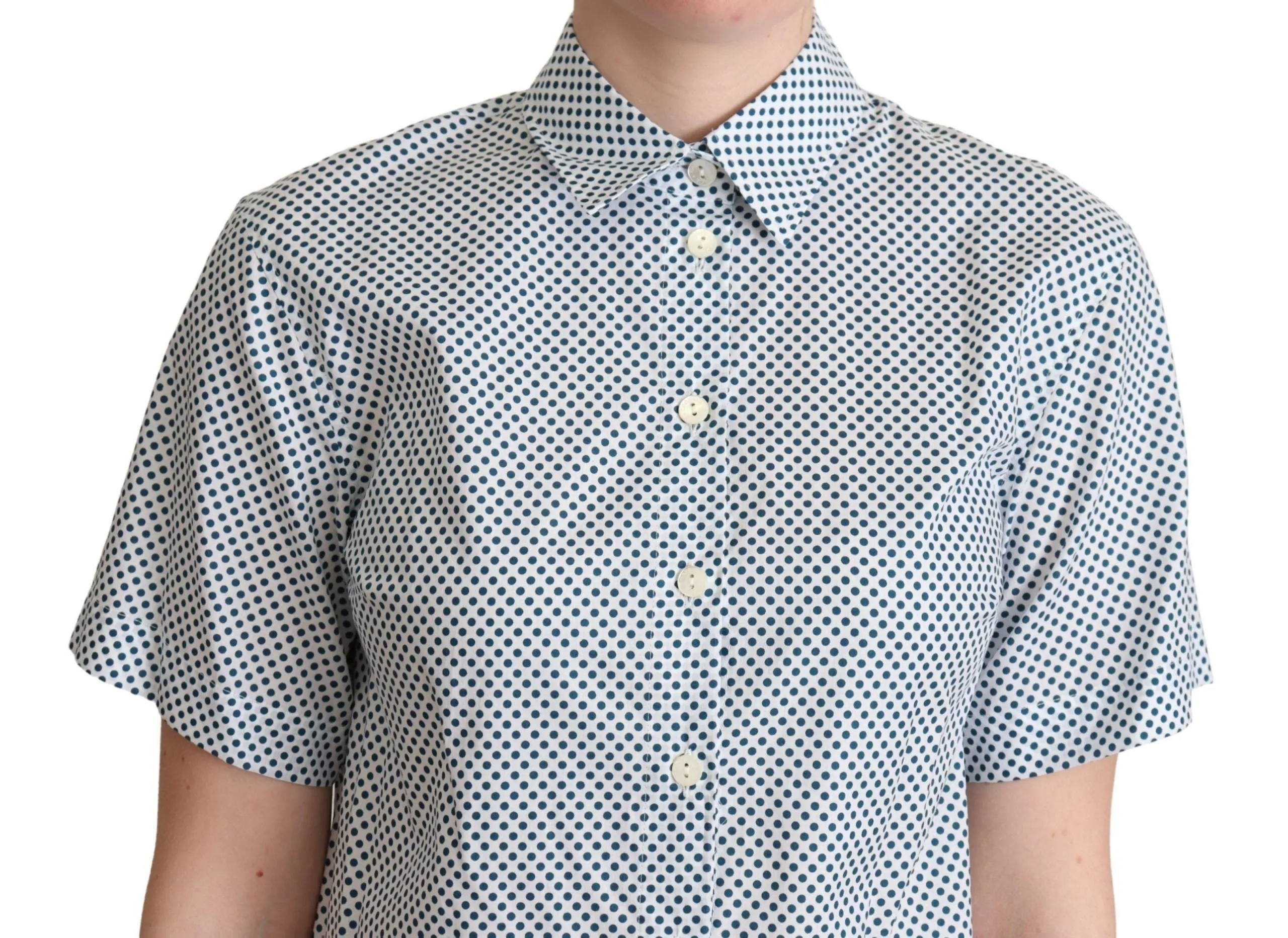Elegant Polka Dot Cotton Polo Shirt sold by Louxly product image thumbnail 4