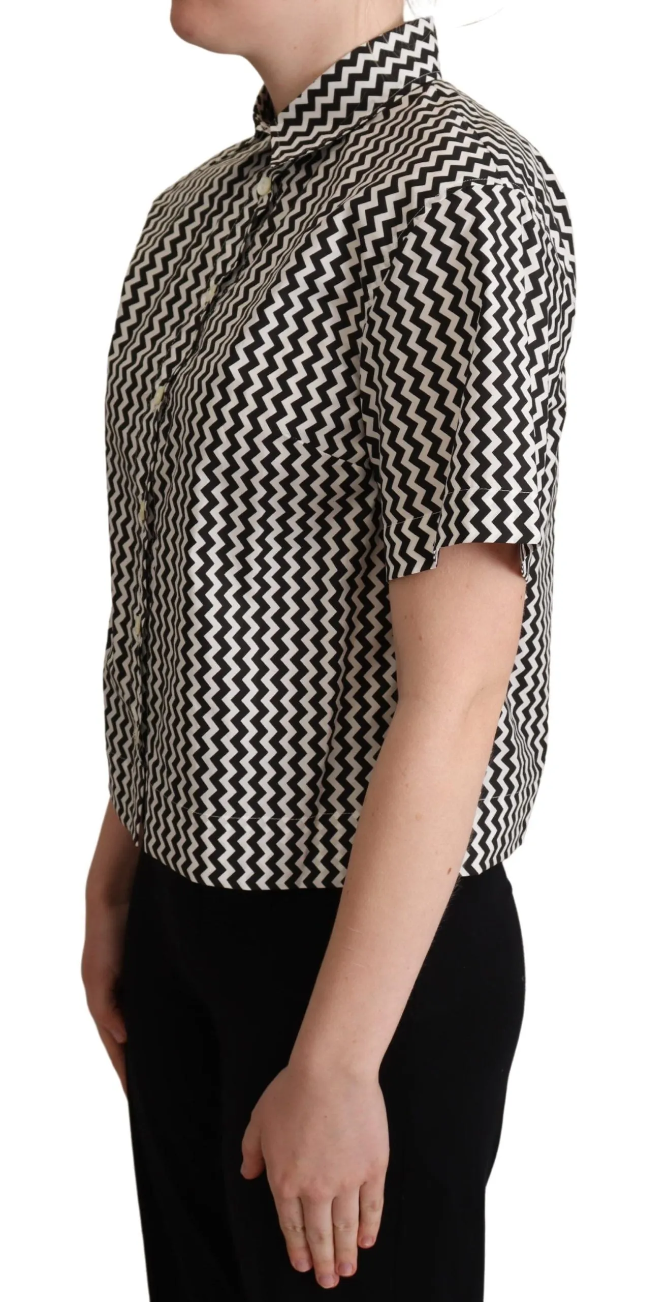 Zigzag Elegance Cotton Polo Top sold by Louxly product image thumbnail 2