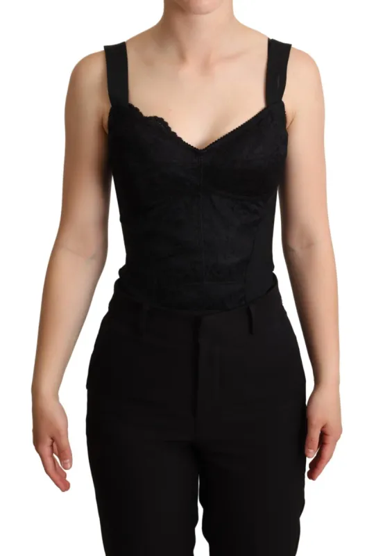 Elegant Black Lace Bodysuit Corset Dress sold by Louxly