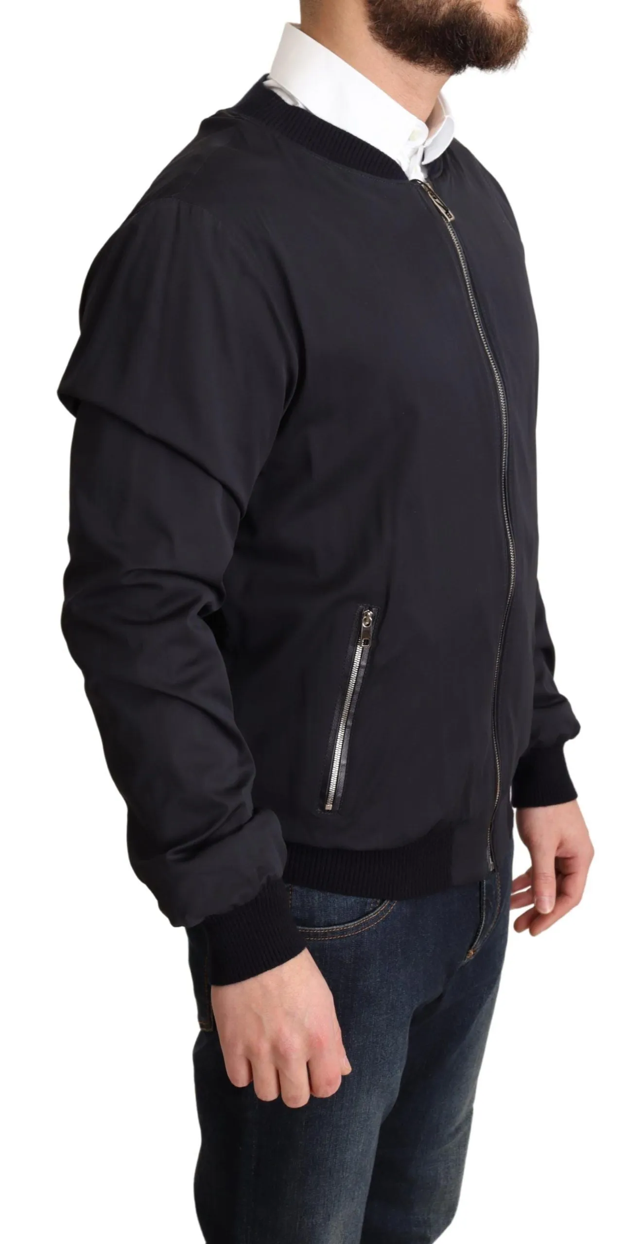 Elegant Silk Blend Bomber Jacket sold by Louxly product image thumbnail 2