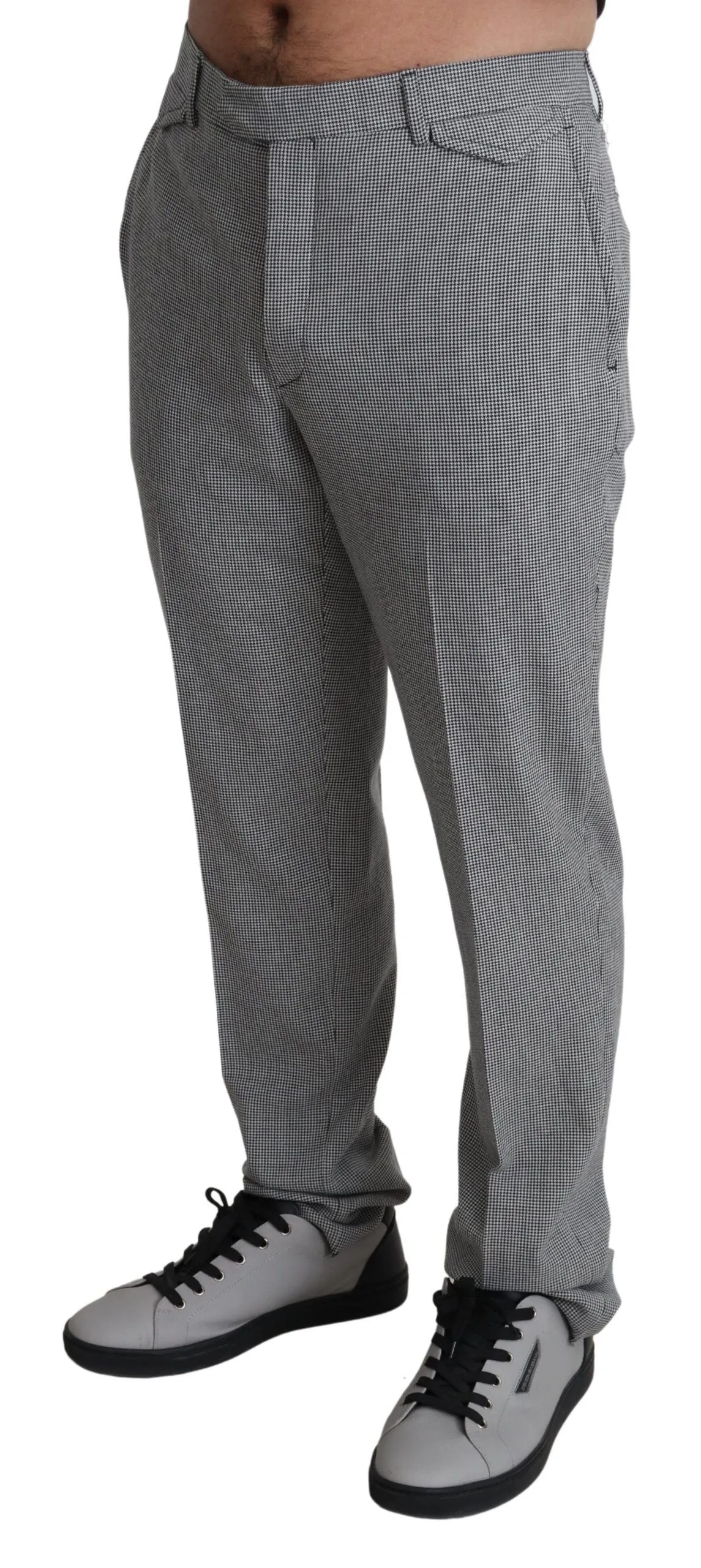 Elegant Checkered Wool Formal Trousers sold by Louxly product image thumbnail 3