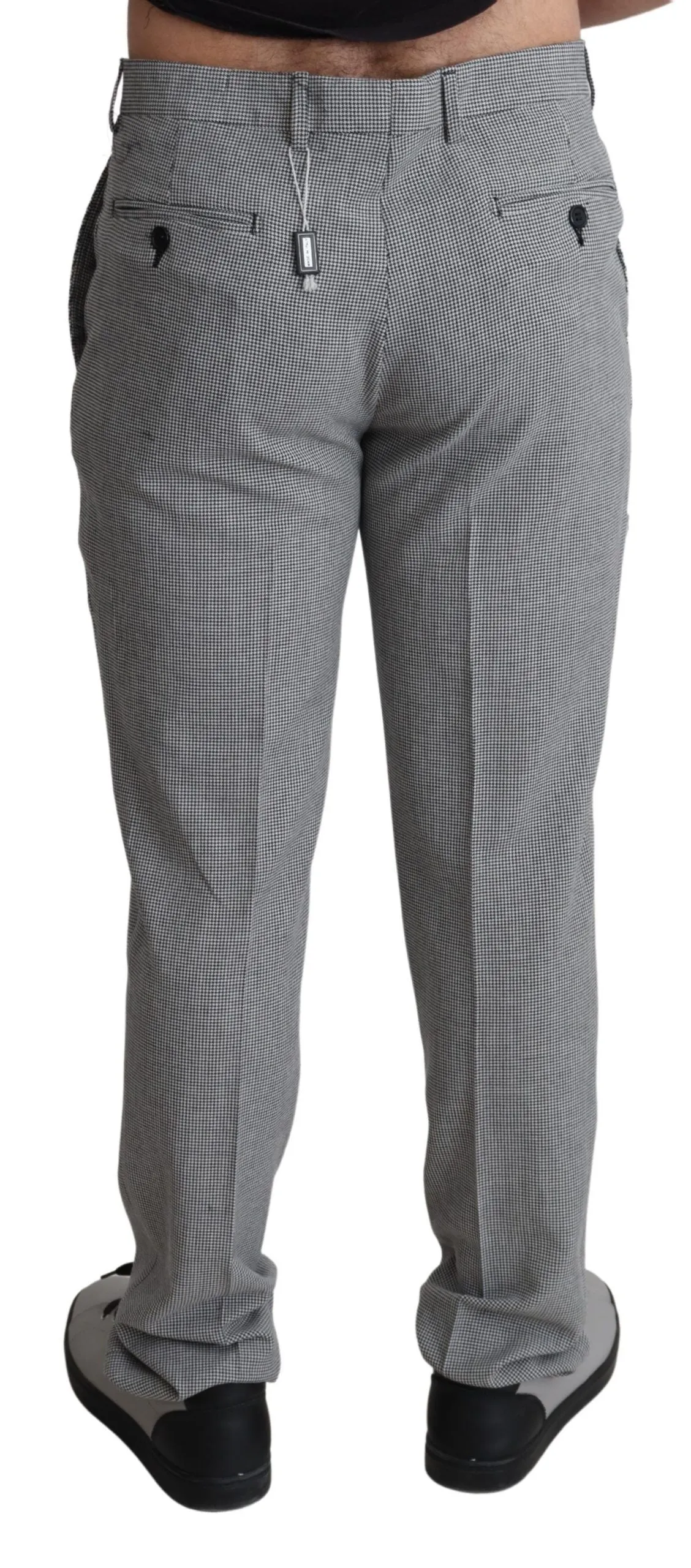 Elegant Checkered Wool Formal Trousers sold by Louxly product image thumbnail 2