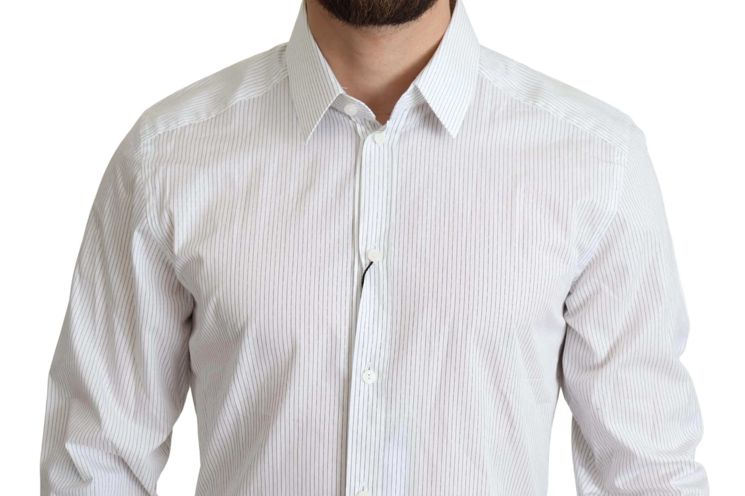 Elegant Striped Gold Dress Shirt sold by Louxly product image thumbnail 4