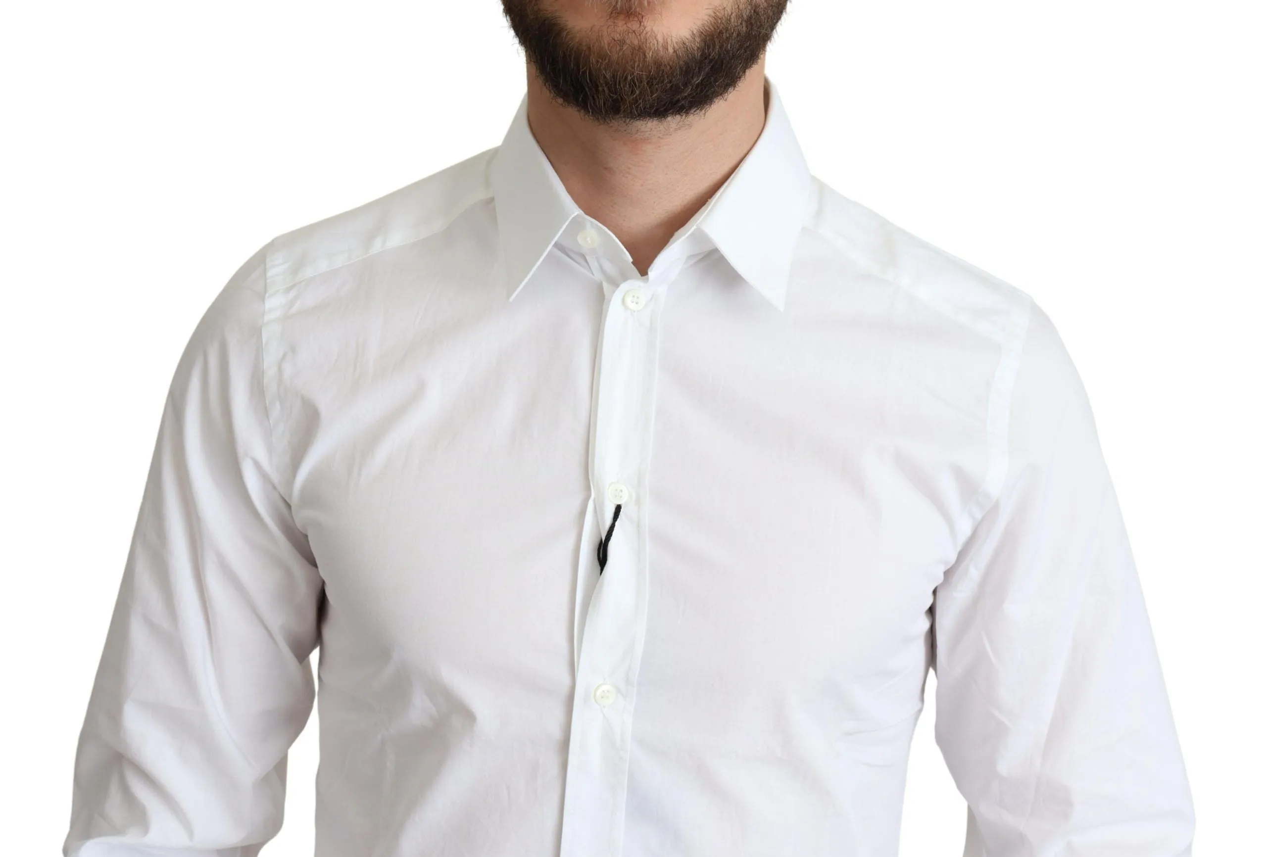 Elegant White Cotton Dress Shirt sold by Louxly product image thumbnail 4