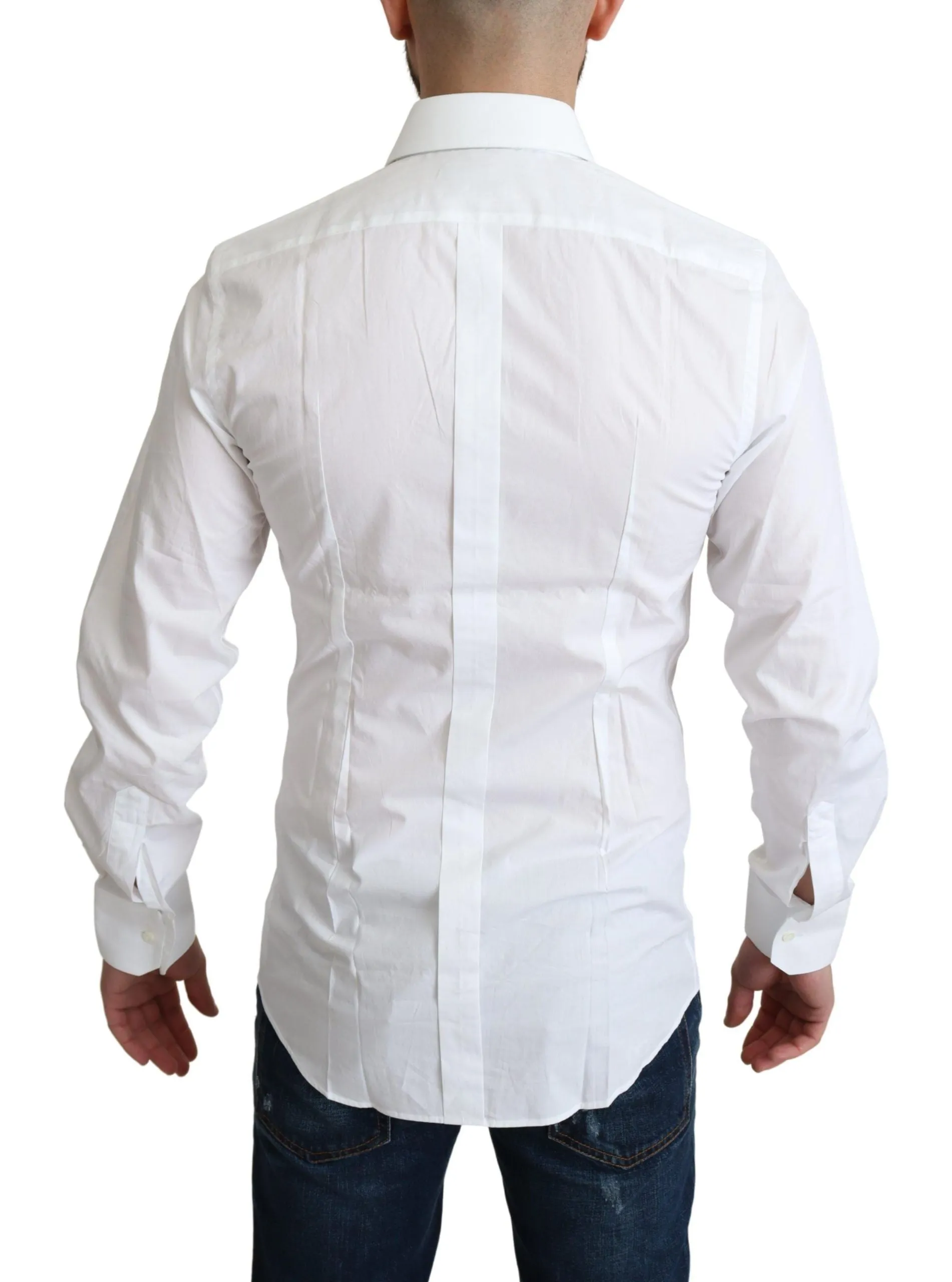Elegant White Cotton Dress Shirt sold by Louxly product image thumbnail 3