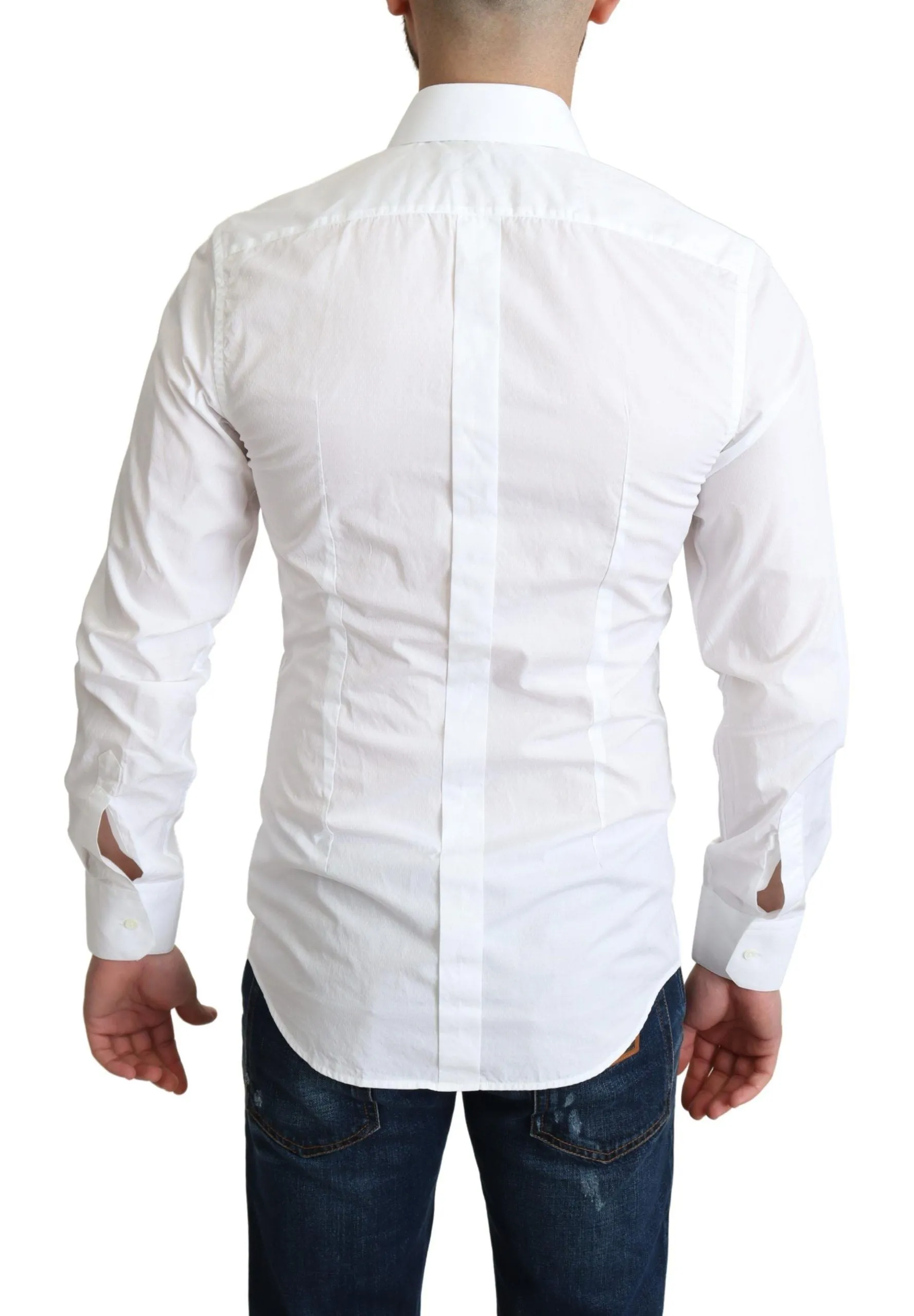 Elegant White Cotton Dress Shirt sold by Louxly product image thumbnail 3