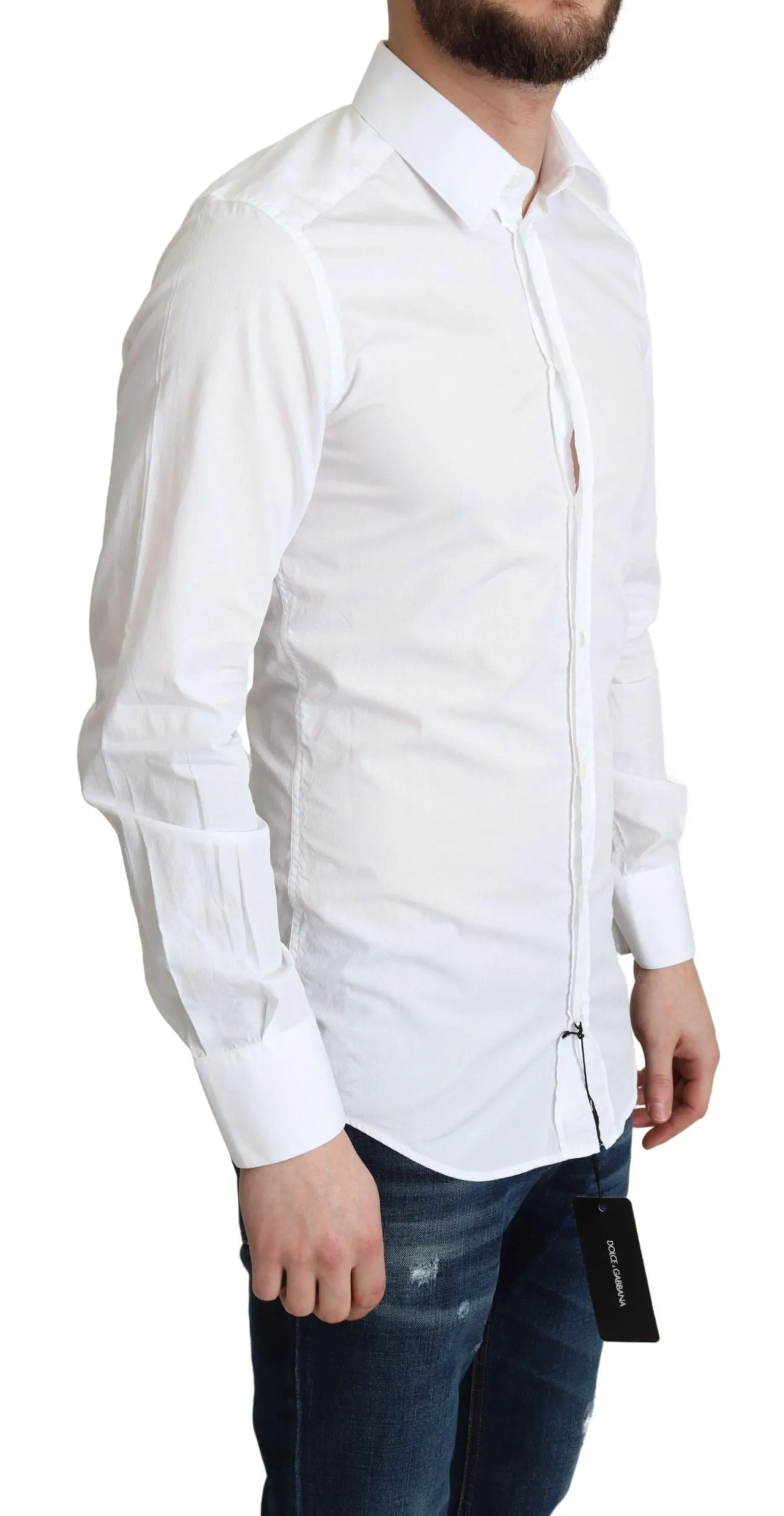 Elegant White Cotton Dress Shirt sold by Louxly product image thumbnail 4