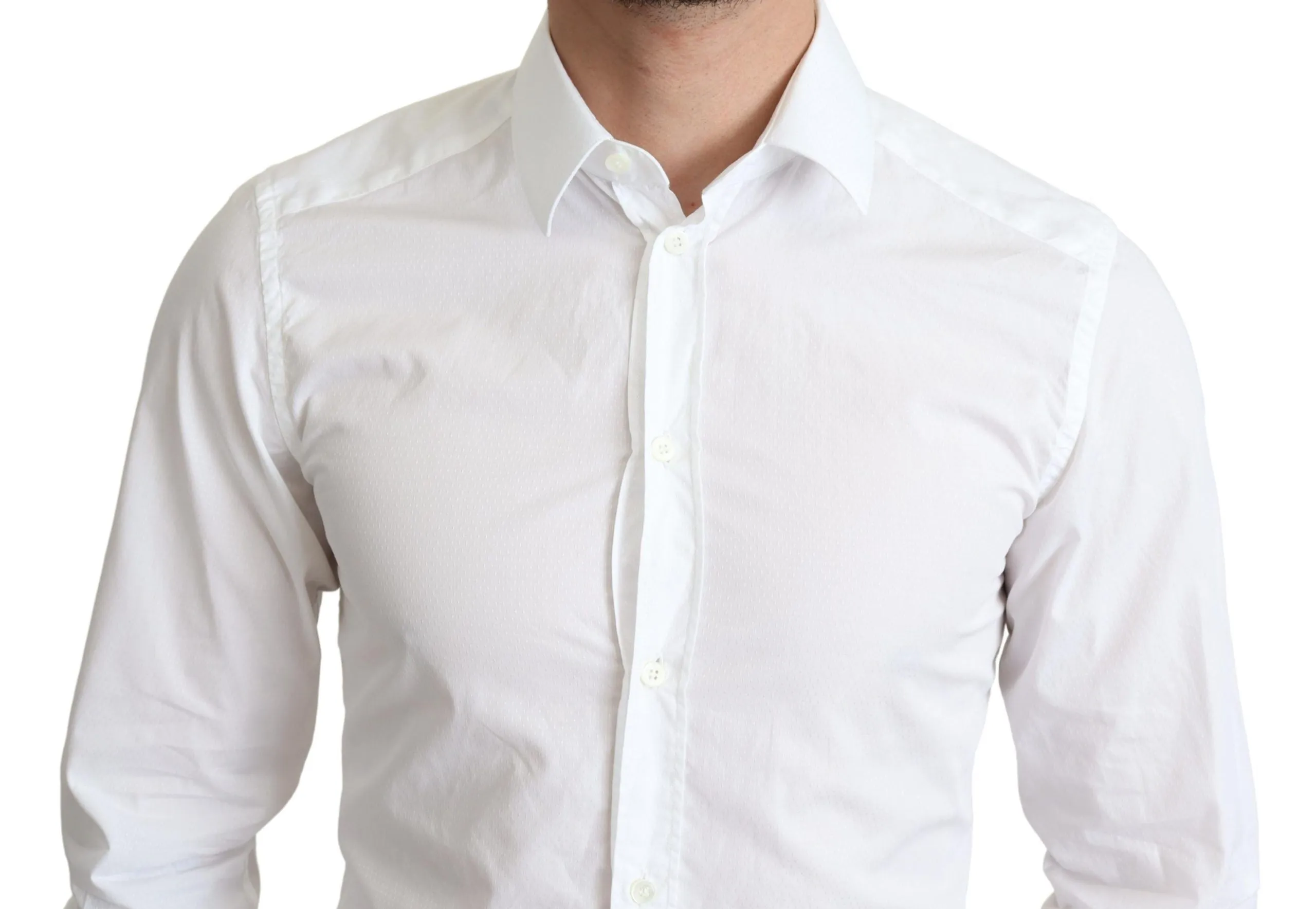 Elegant White Cotton Dress Shirt sold by Louxly product image thumbnail 2