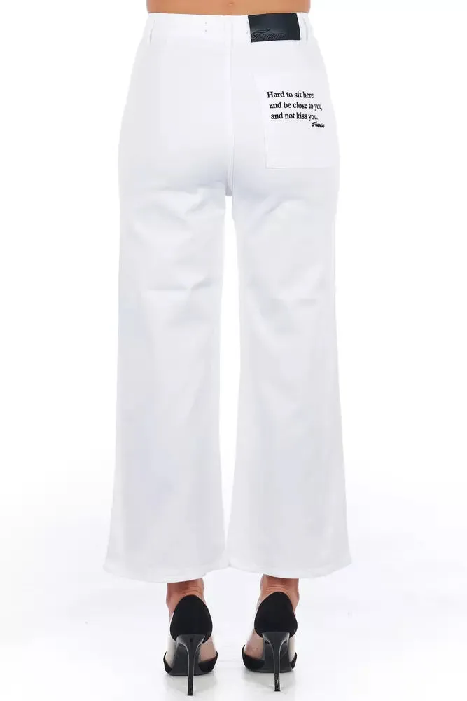 White Cotton Women Cropped Trouser sold by Louxly product image thumbnail 4