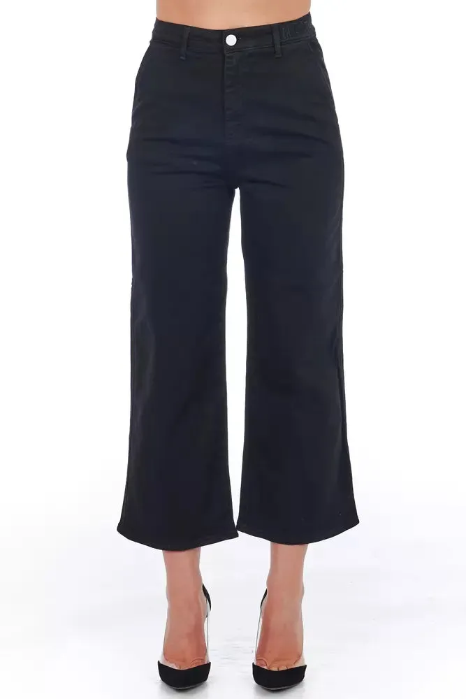 Black Cotton Women Cropped Pant sold by Louxly