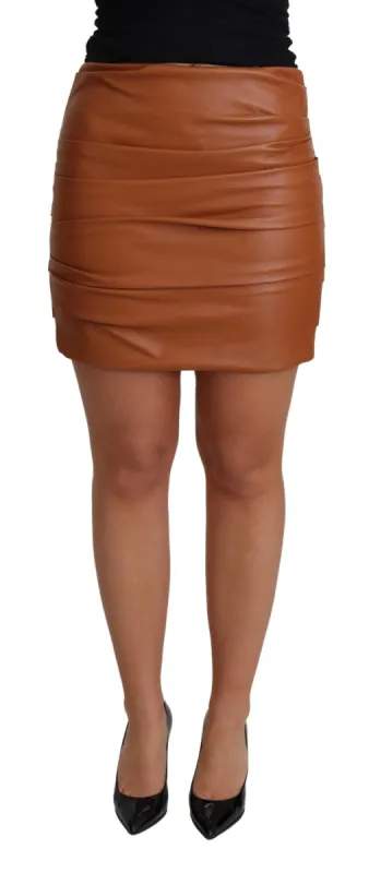 High Waist Chic Leather Skirt sold by Louxly