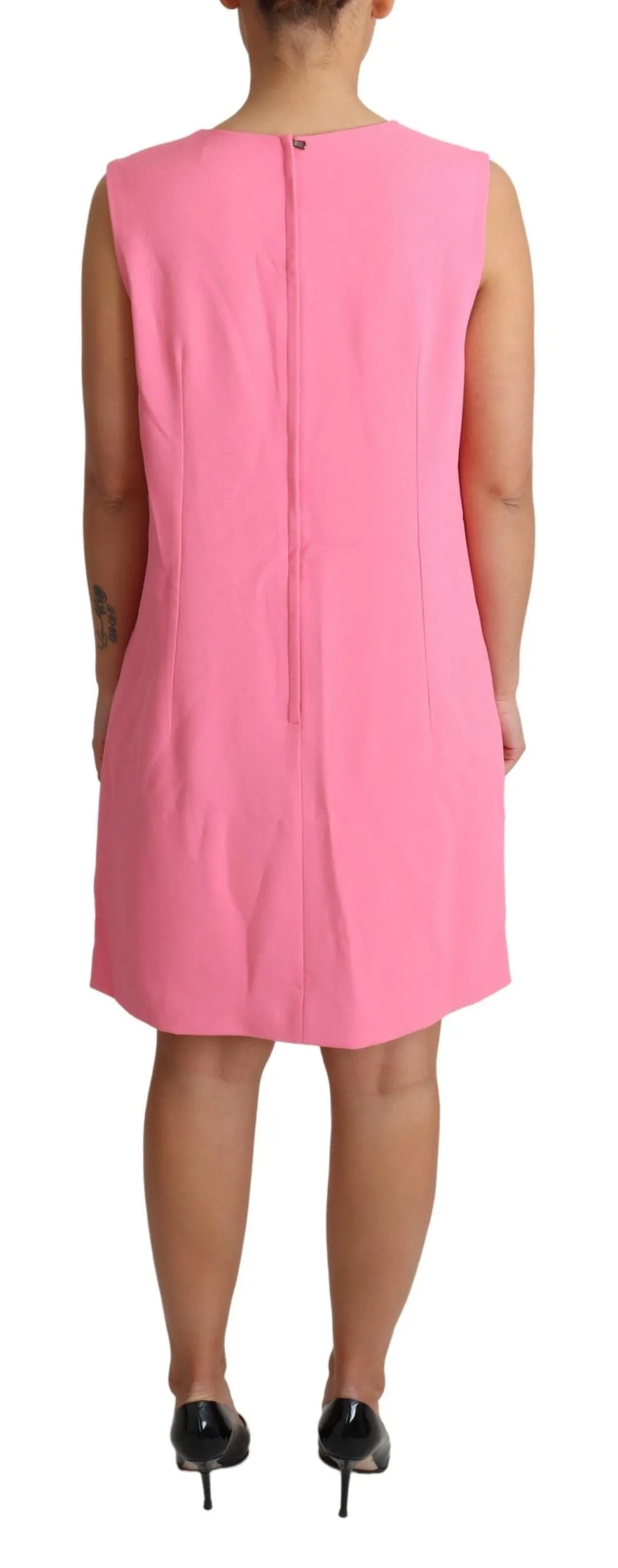 Elegant Pink Shift Knee Length Dress sold by Louxly product image thumbnail 4