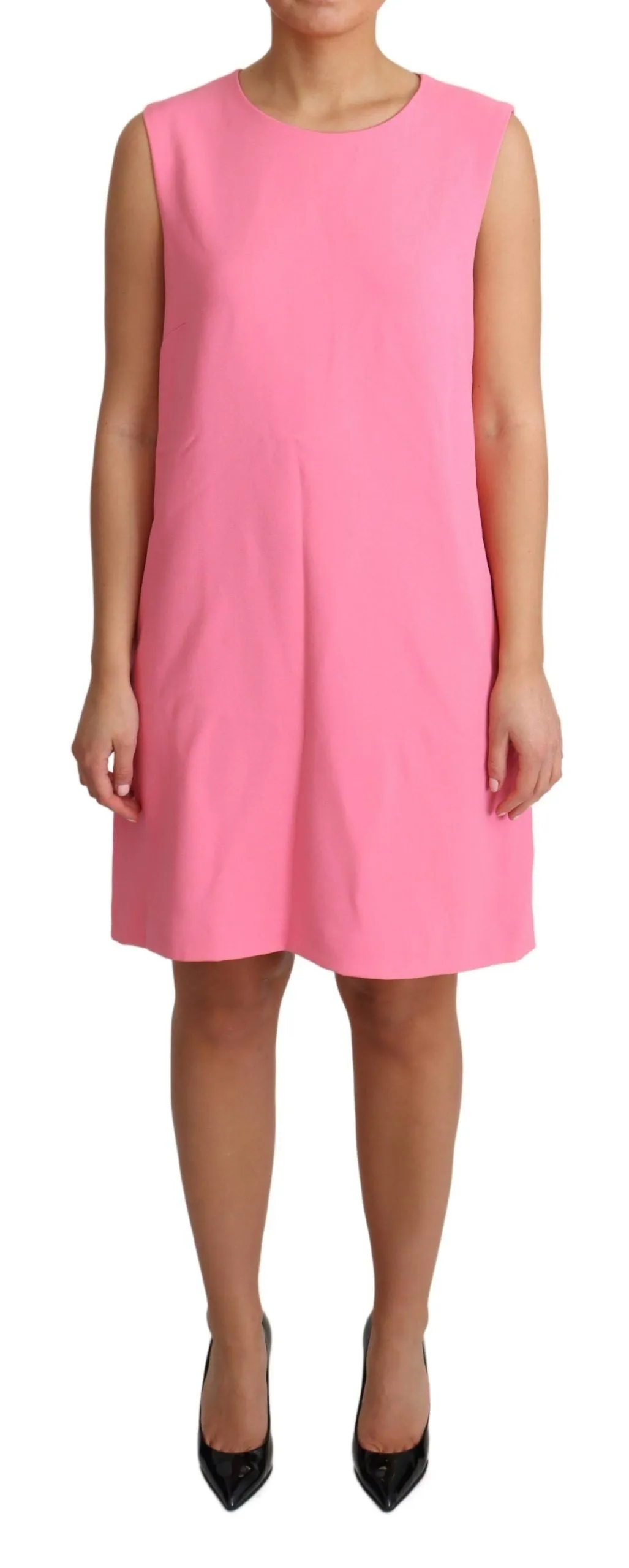 Elegant Pink Shift Knee Length Dress sold by Louxly