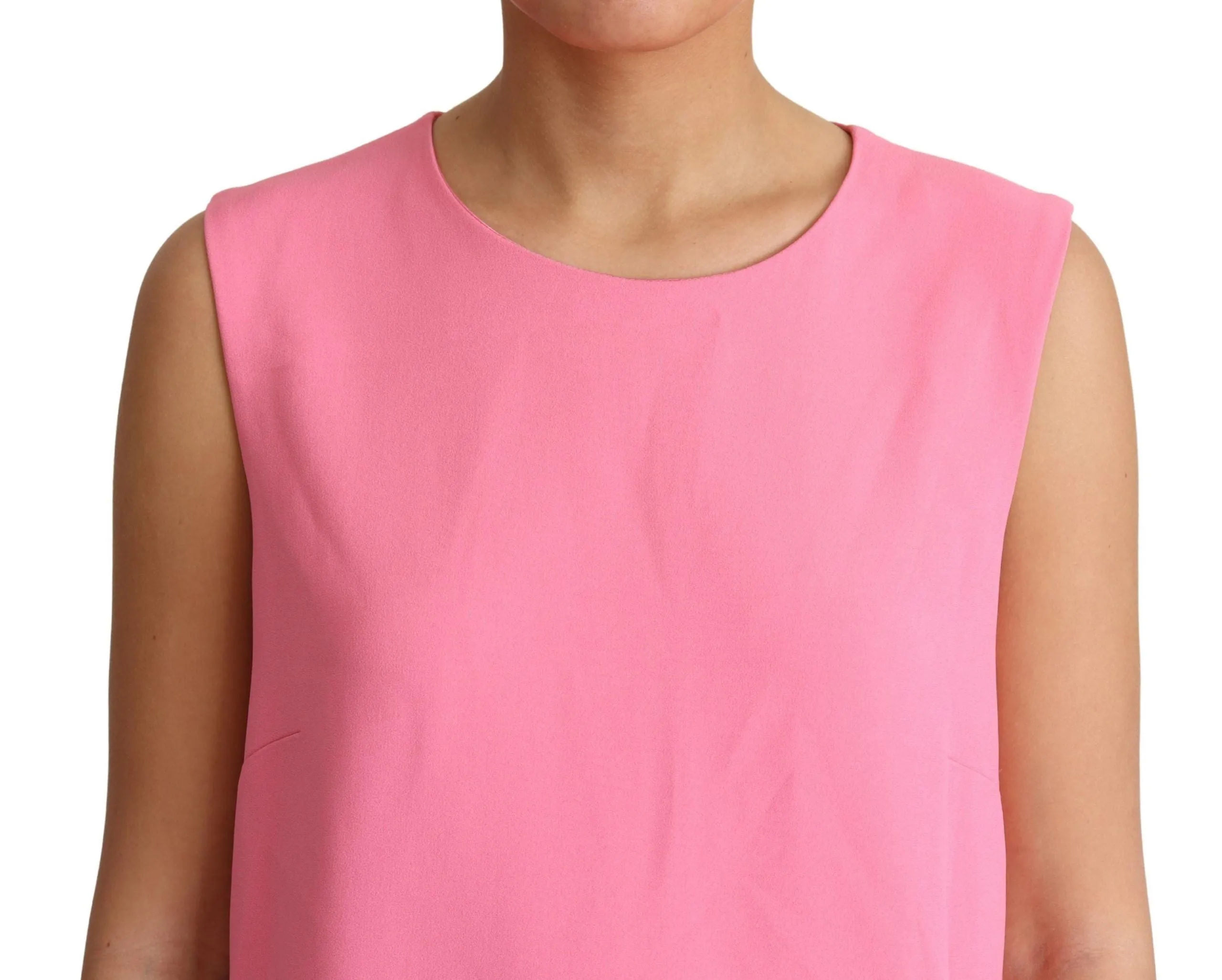Elegant Pink Shift Knee Length Dress sold by Louxly product image thumbnail 5