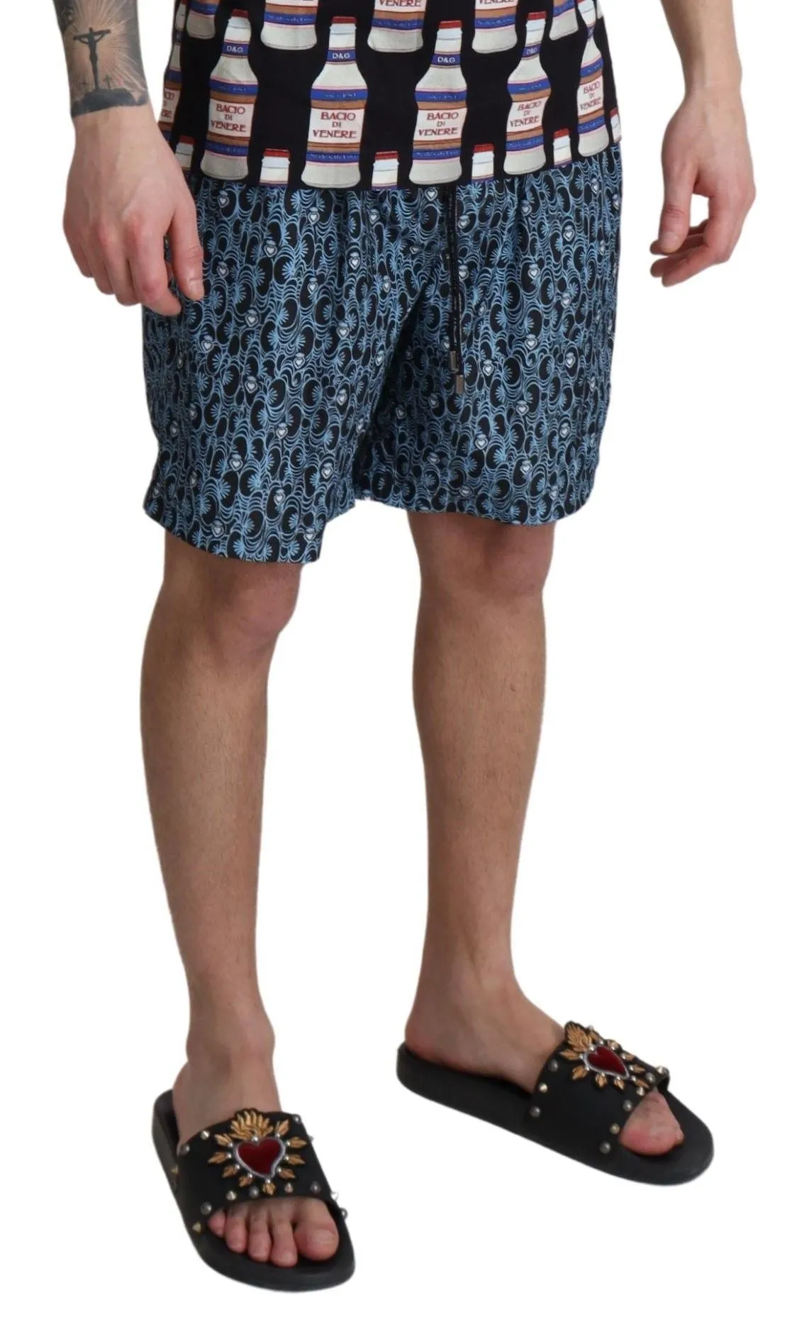 Chic Blue Drawstring Swim Trunks sold by Louxly product image thumbnail 4