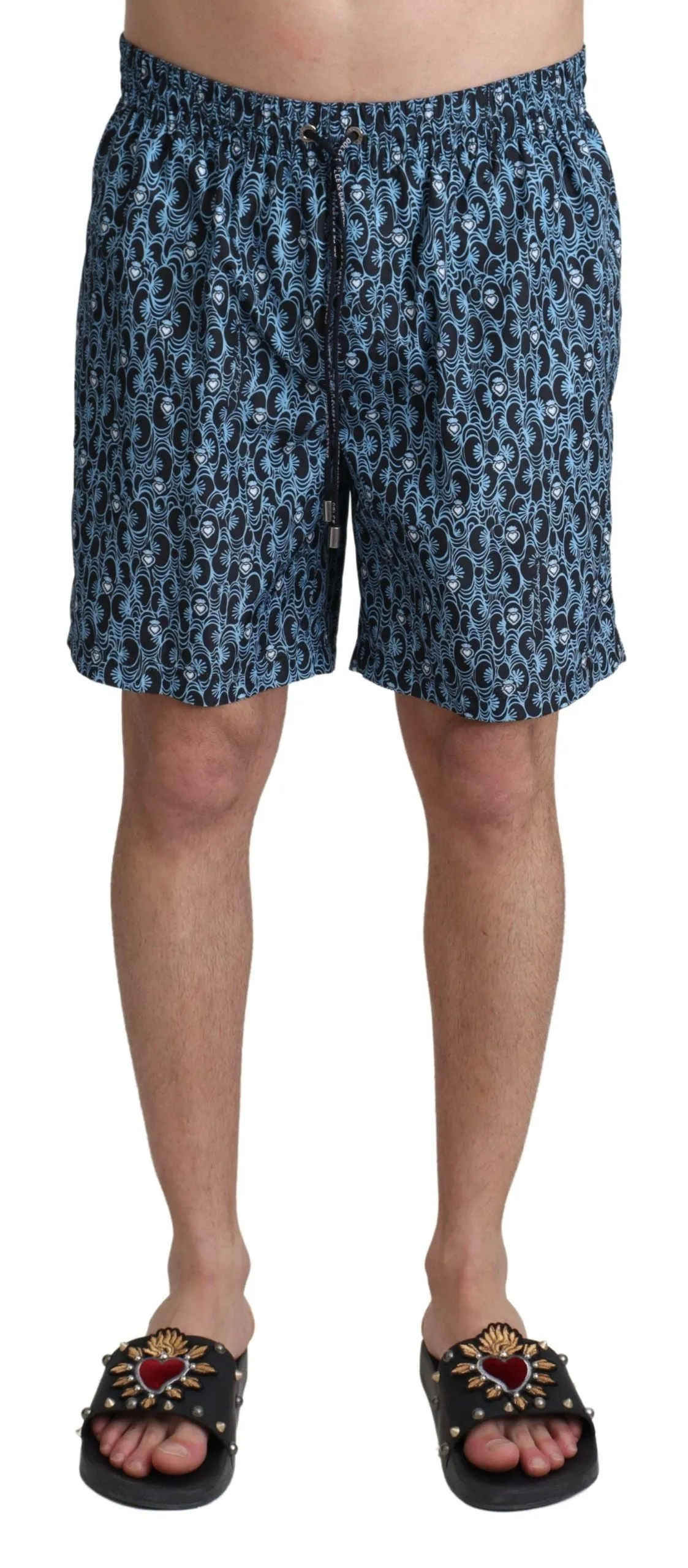 Chic Blue Drawstring Swim Trunks sold by Louxly