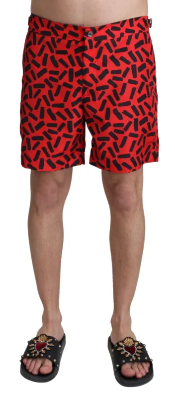 Chic Red Swim Trunks Boxer Shorts sold by Louxly